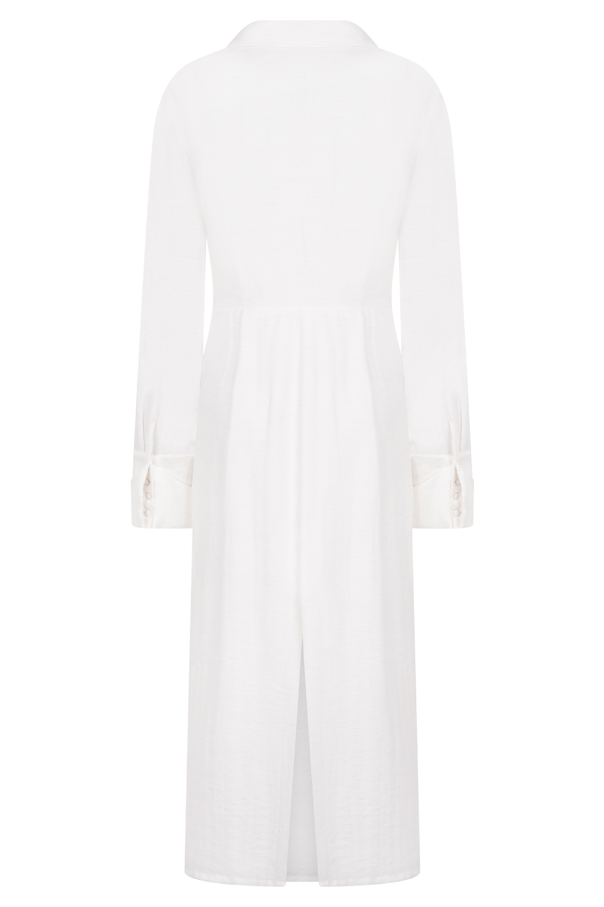 Cut Out Shirt Midi Dress - White