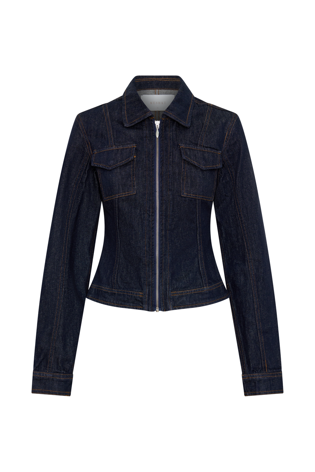 Cinched Jacket Top - Washed Indigo Blue
