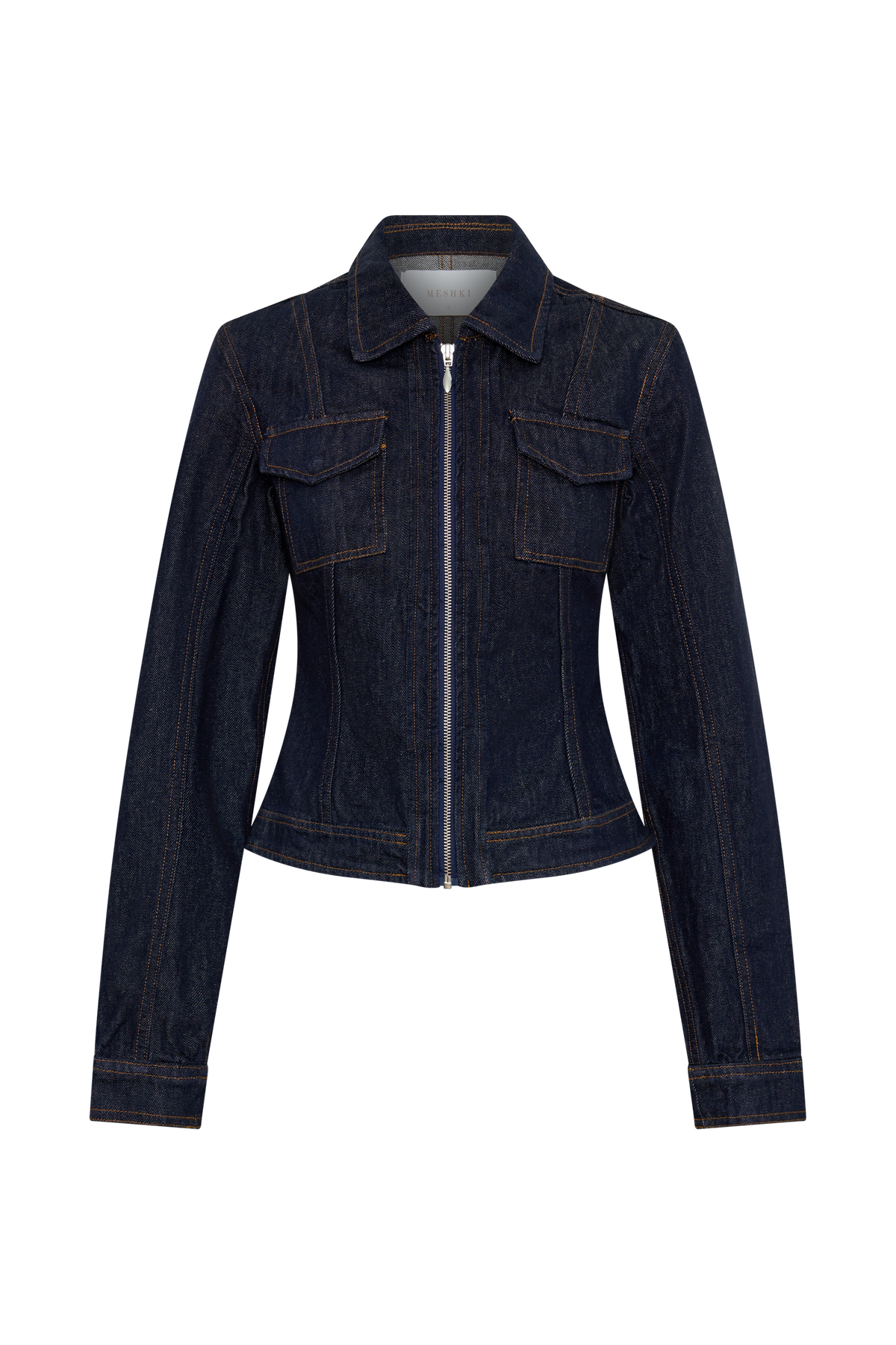 Cinched Jacket Top - Washed Indigo Blue