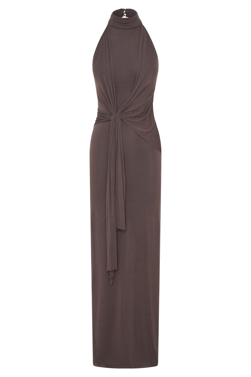 Halter Knit Maxi Dress - Peppercorn