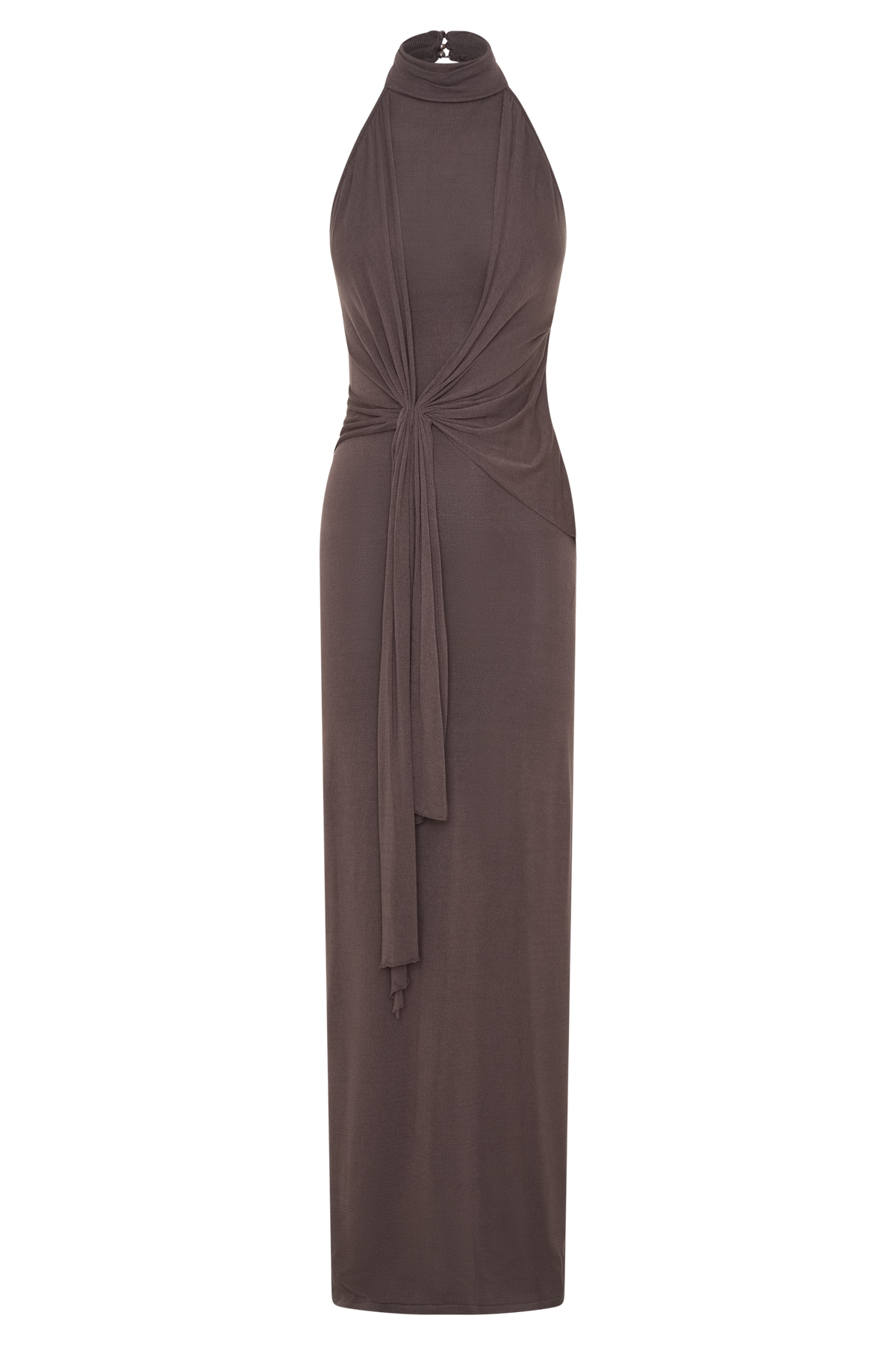Halter Knit Maxi Dress - Peppercorn