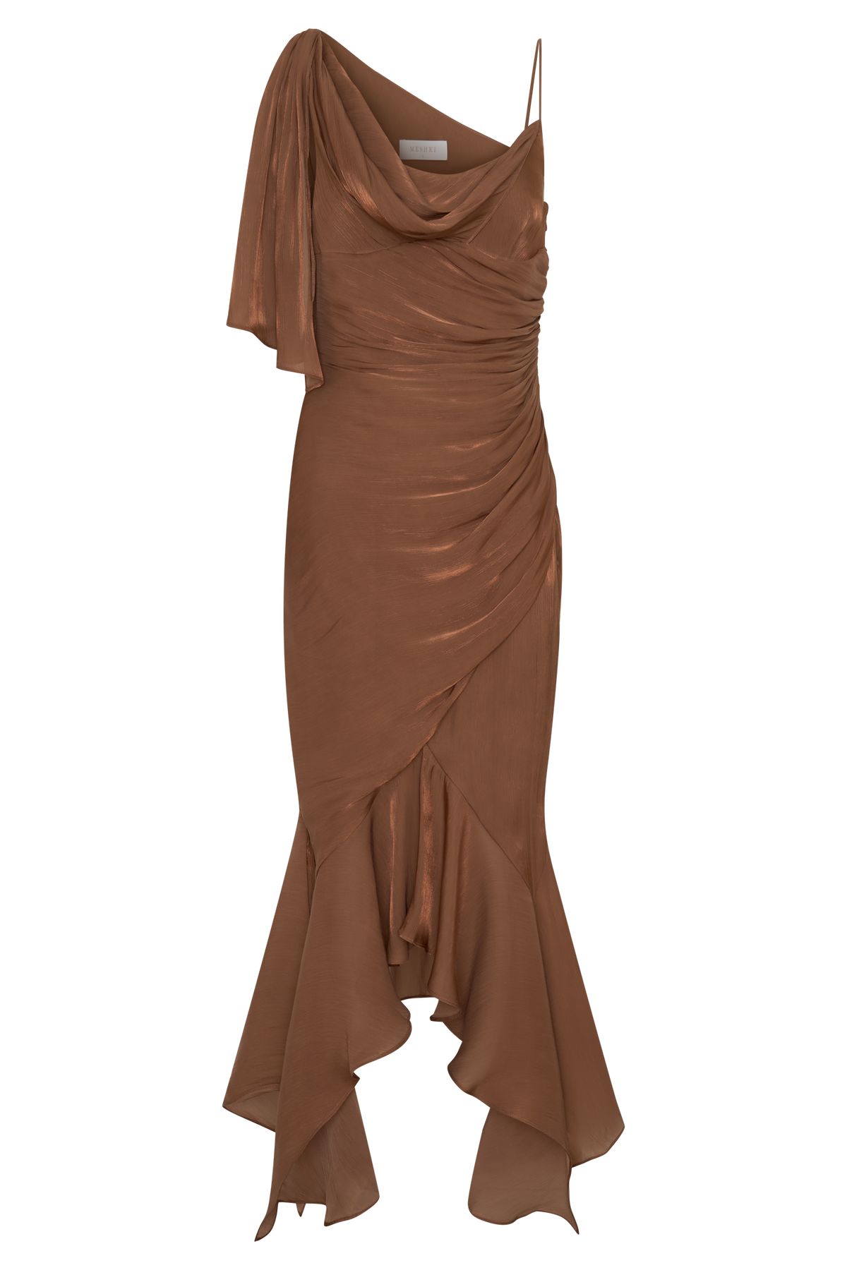 Draped Maxi Dress - Cognac