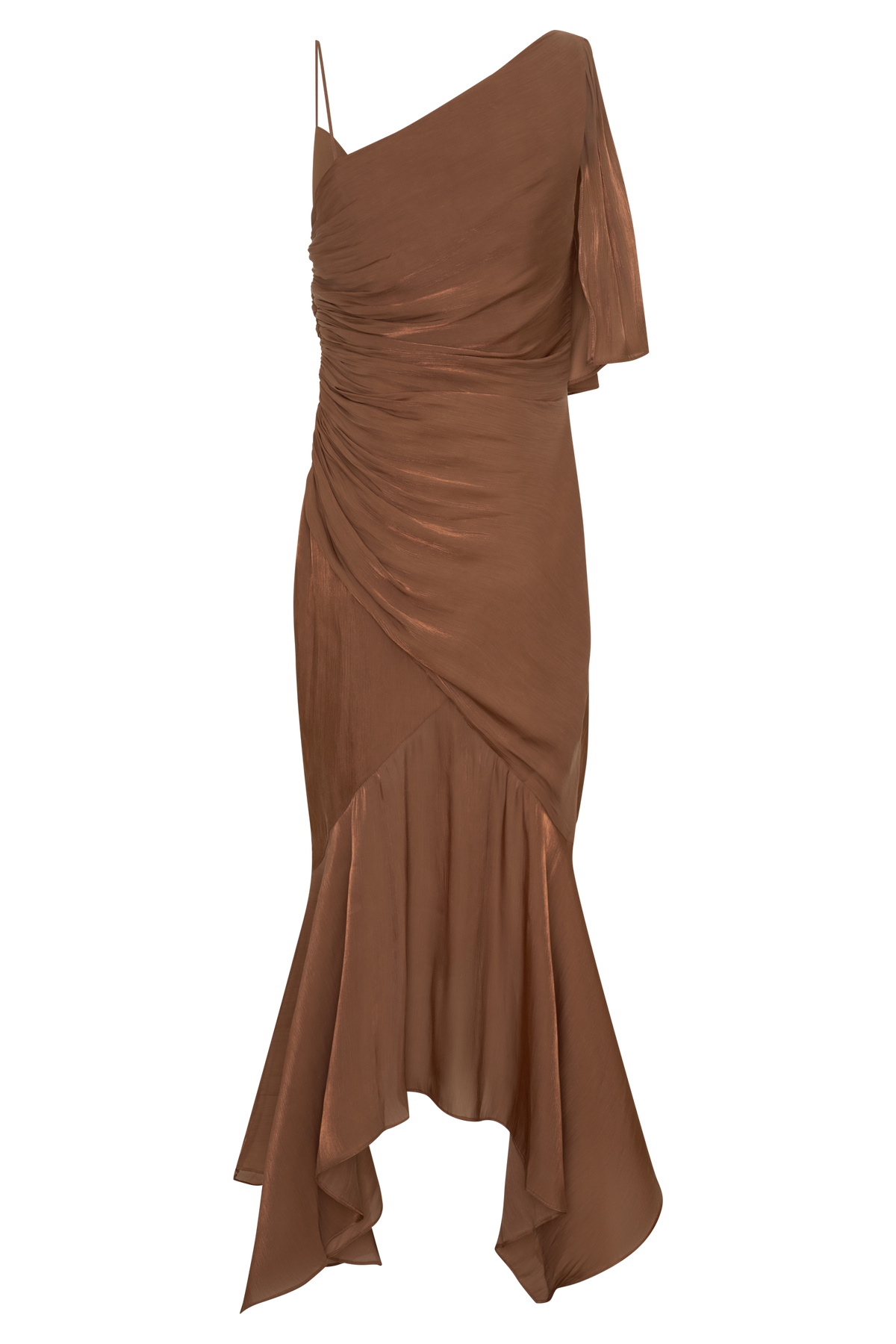 Draped Maxi Dress - Cognac
