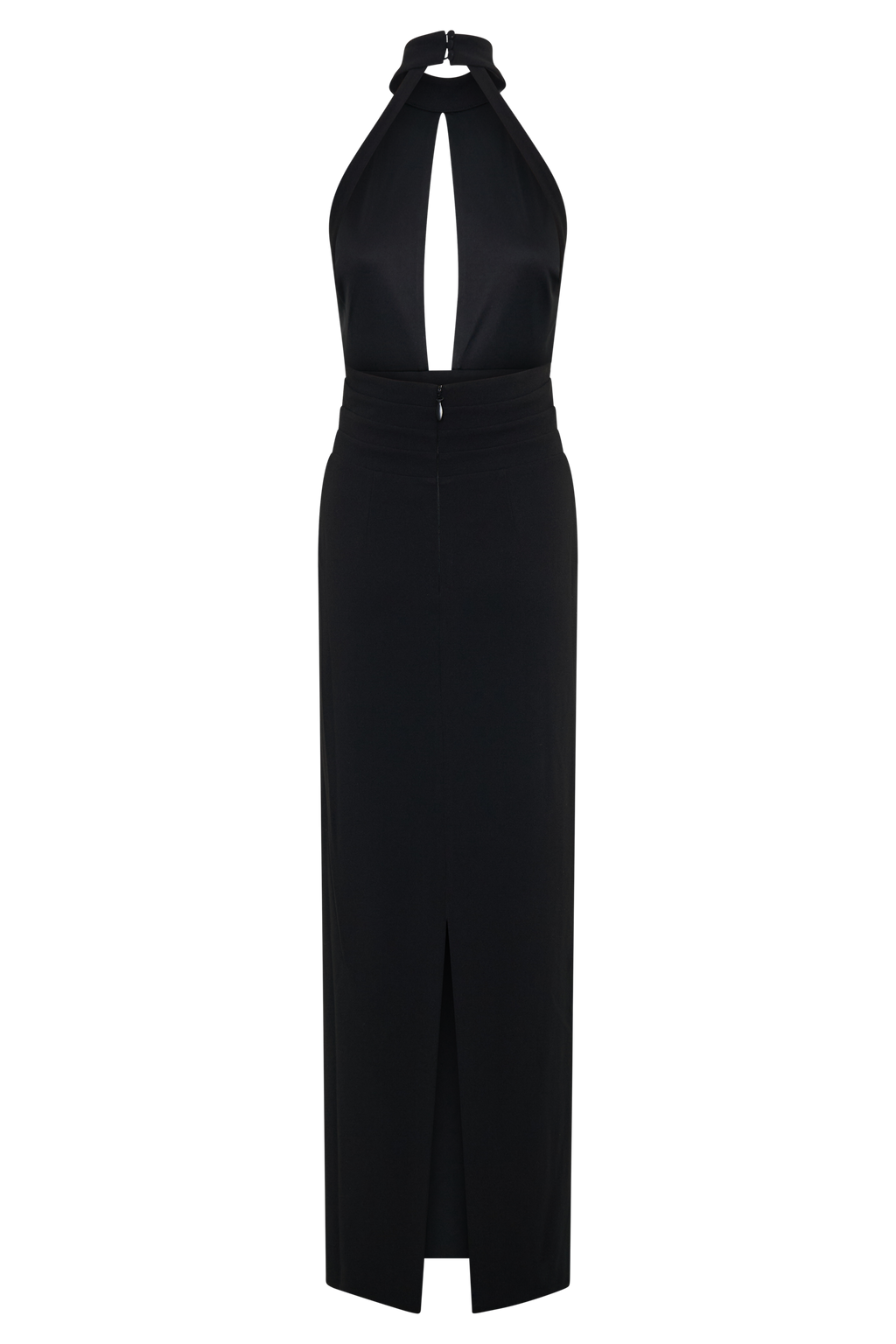 Stretch Crepe Maxi Dress - Black