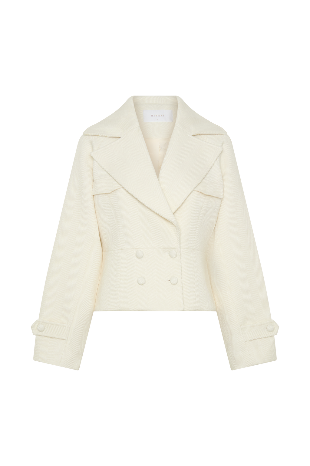 Cropped Collared Jacket - Ivory