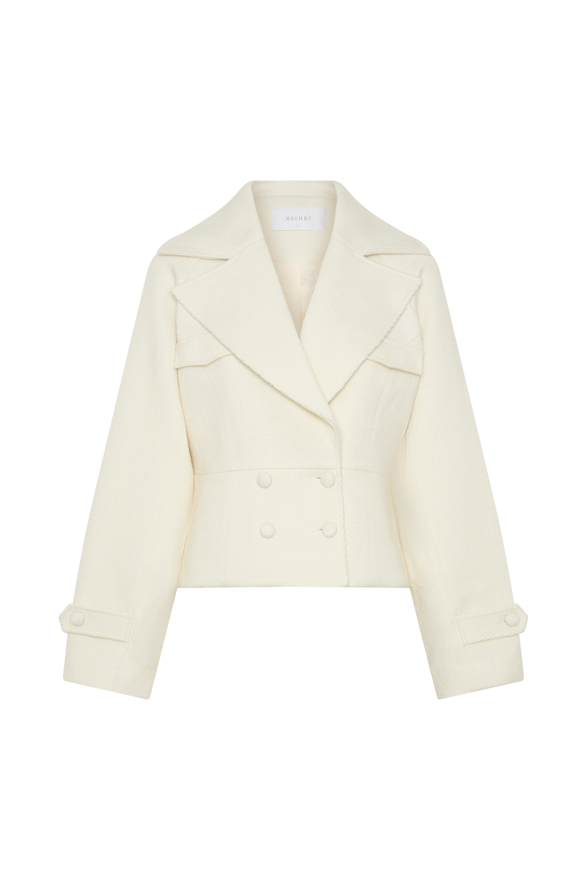 Cropped Collared Jacket - Ivory