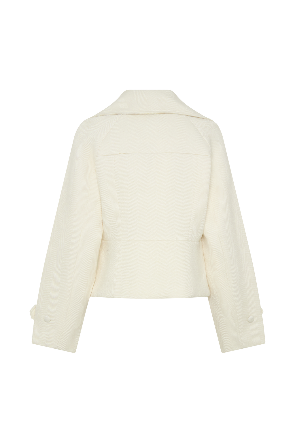 Cropped Collared Jacket - Ivory