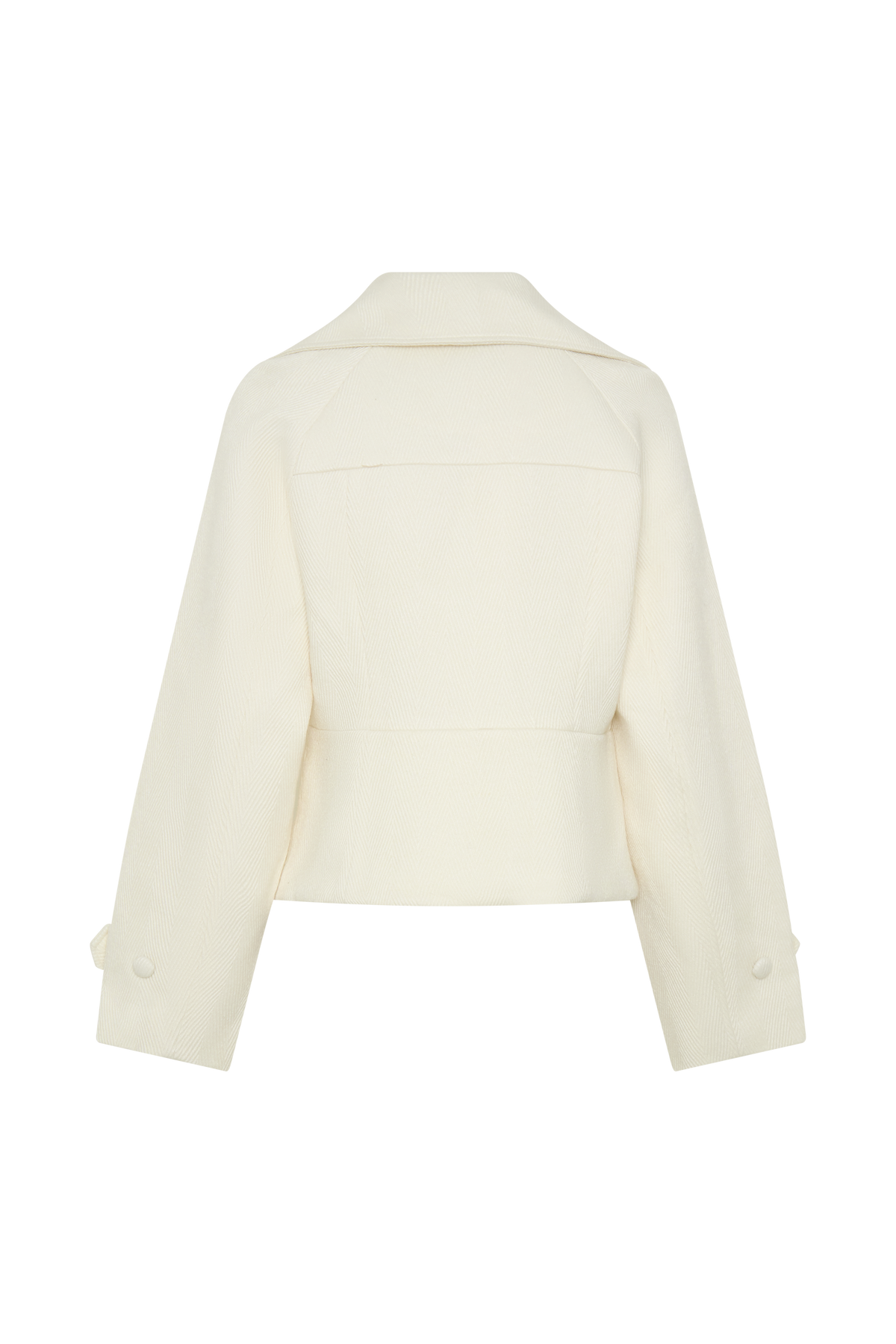 Cropped Collared Jacket - Ivory