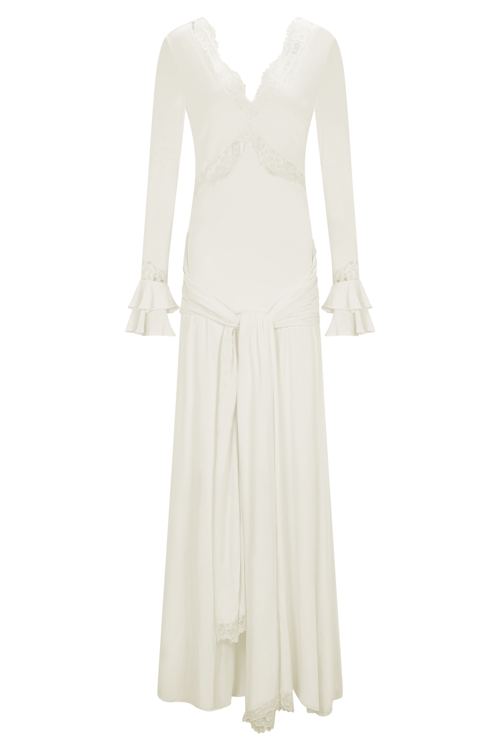 Slinky Lace Maxi Dress - Ivory