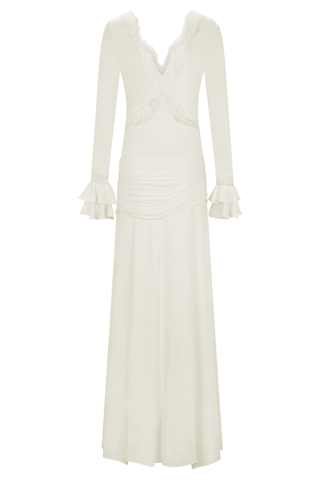 Slinky Lace Maxi Dress - Ivory