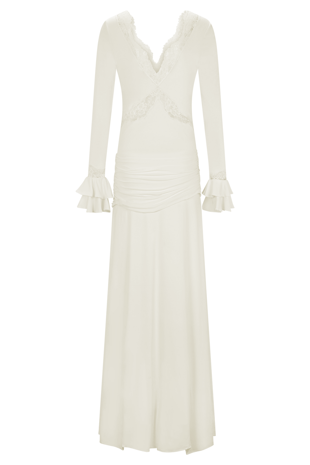 Slinky Lace Maxi Dress - Ivory