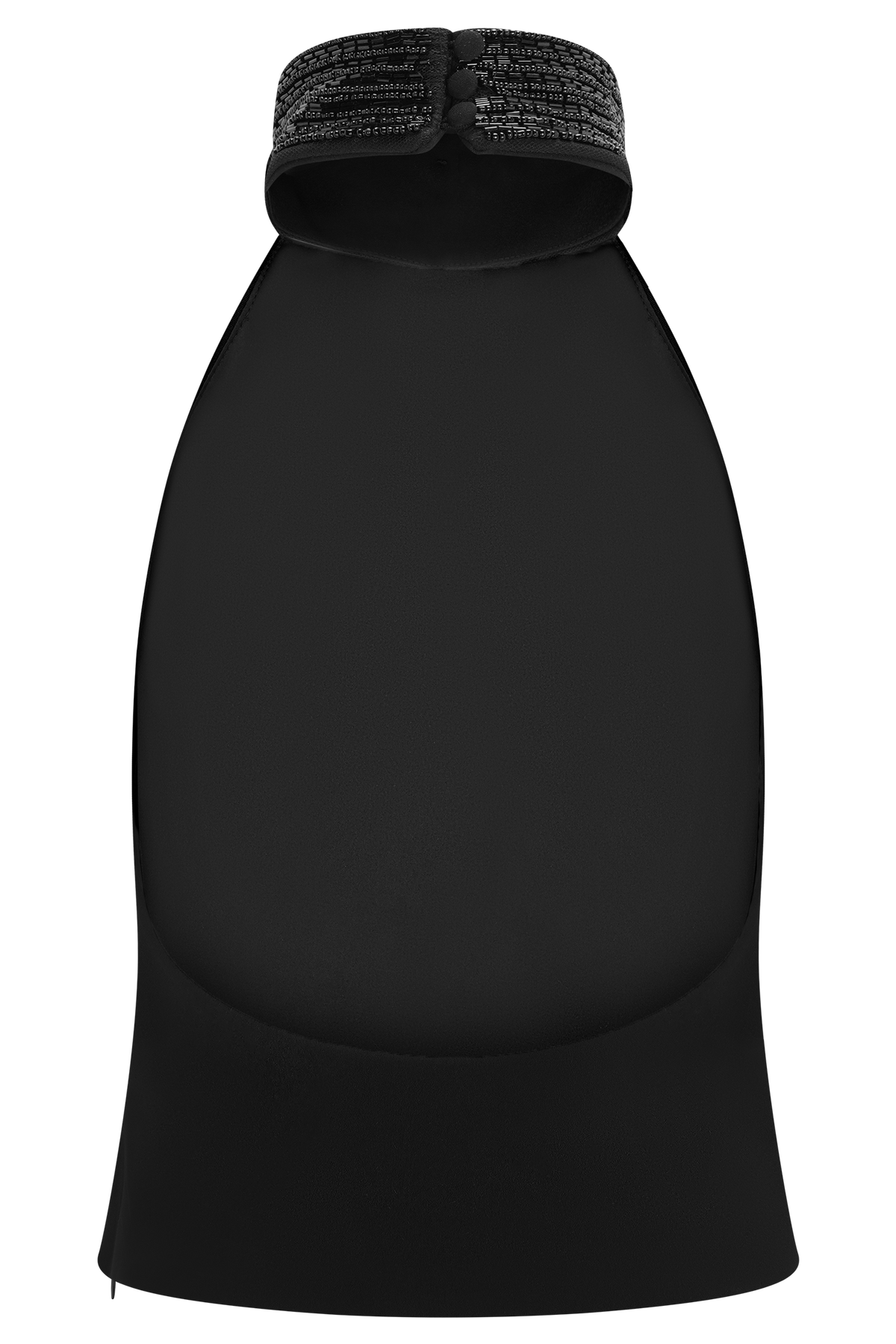 Beaded Neck Halter Top - Black