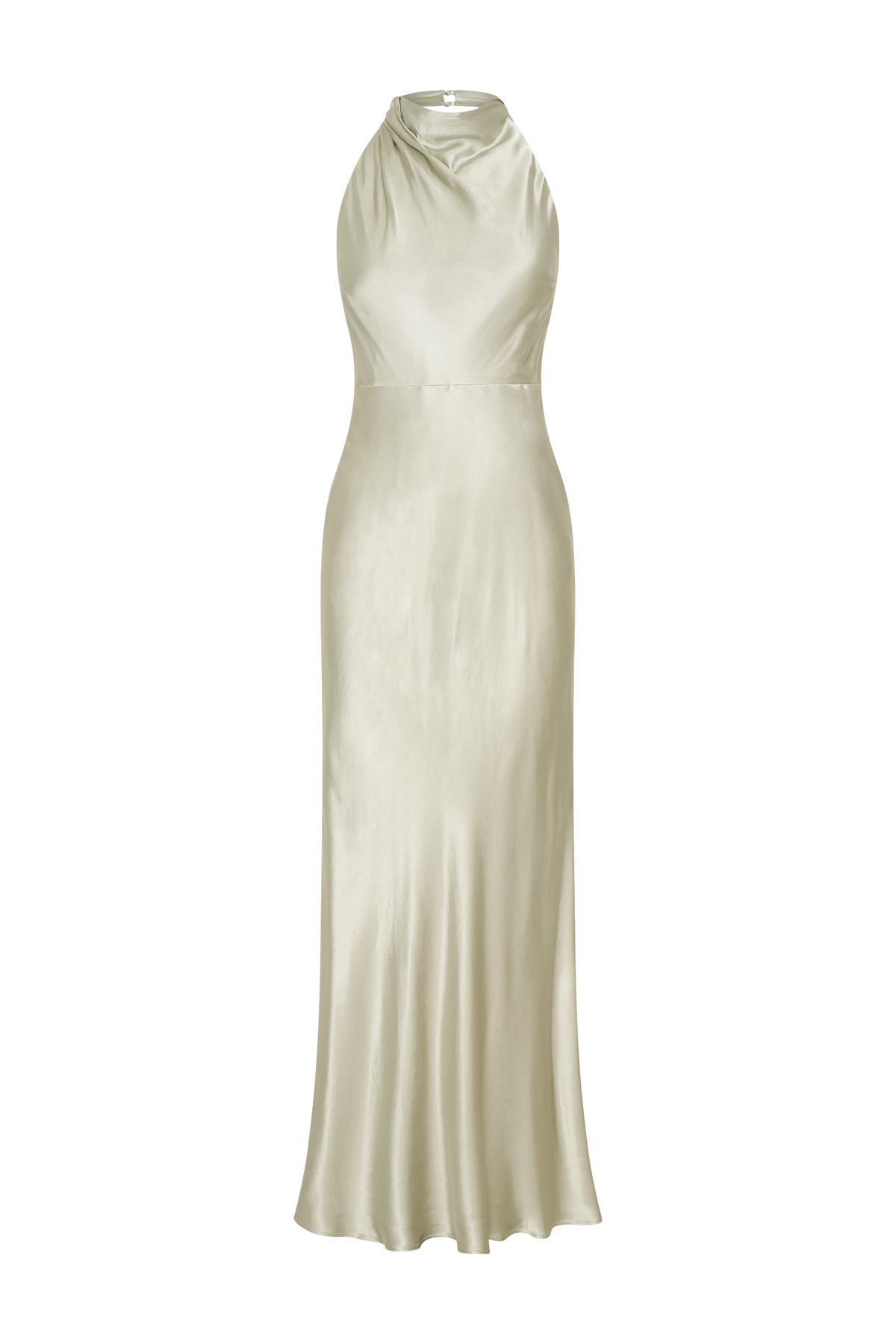 Iridescent Satin Cowl Maxi Dress - Sage