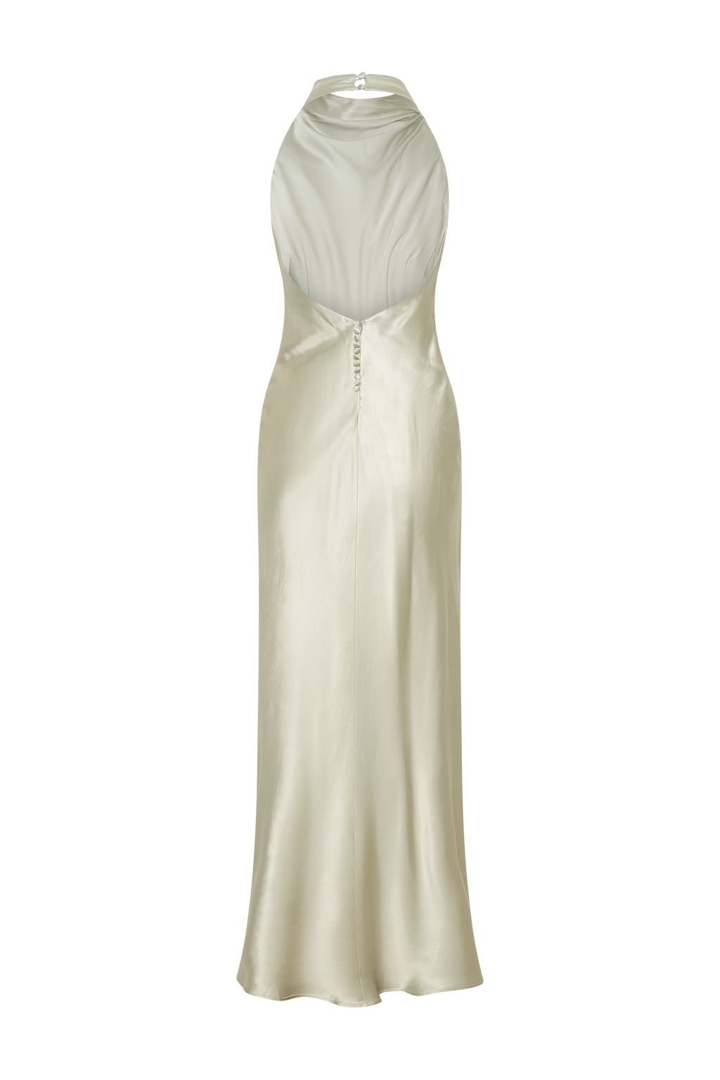 Iridescent Satin Cowl Maxi Dress - Sage