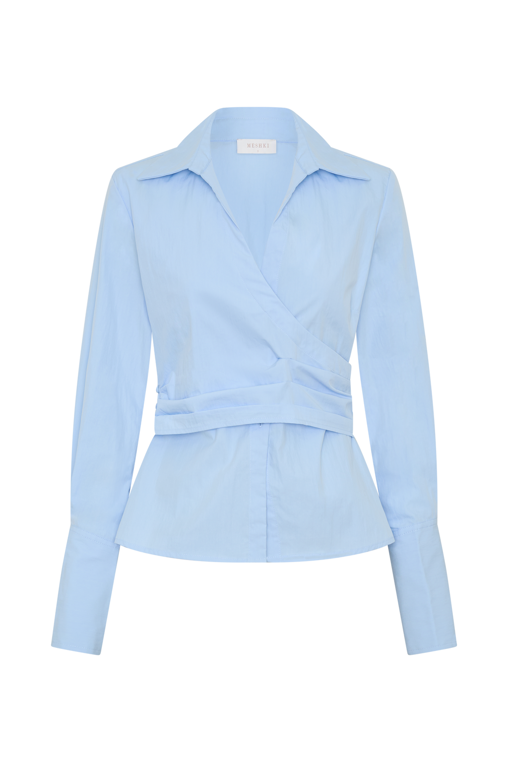 Wrap Cotton Shirt - Blue