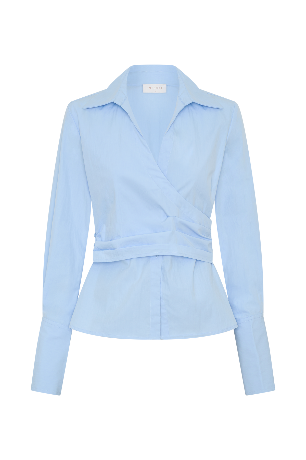 Wrap Cotton Shirt - Blue