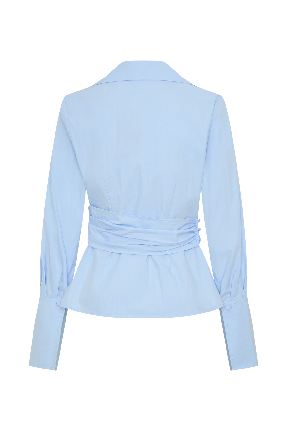 Wrap Cotton Shirt - Blue
