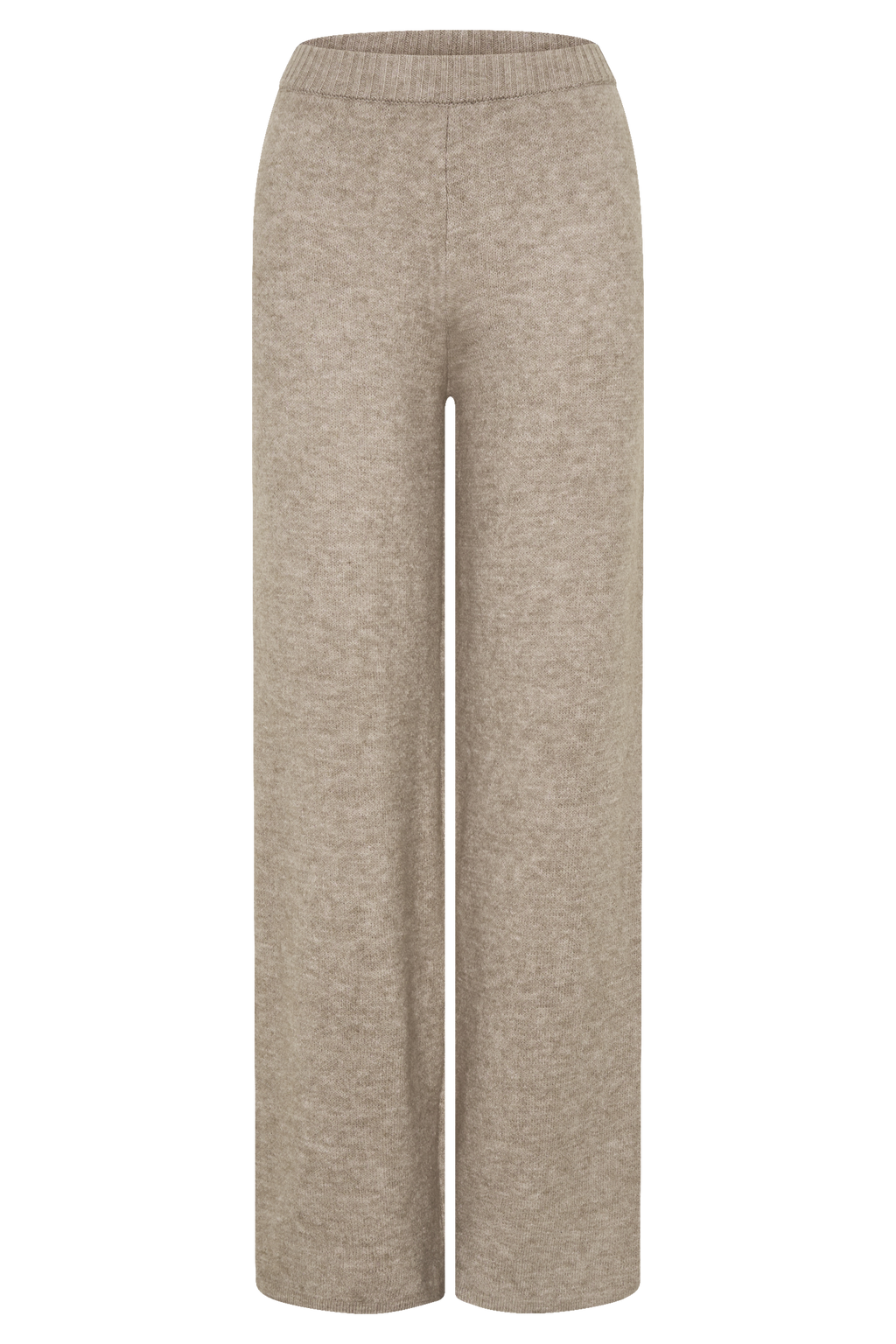 Knit Wide Leg Pants - Beige Marle