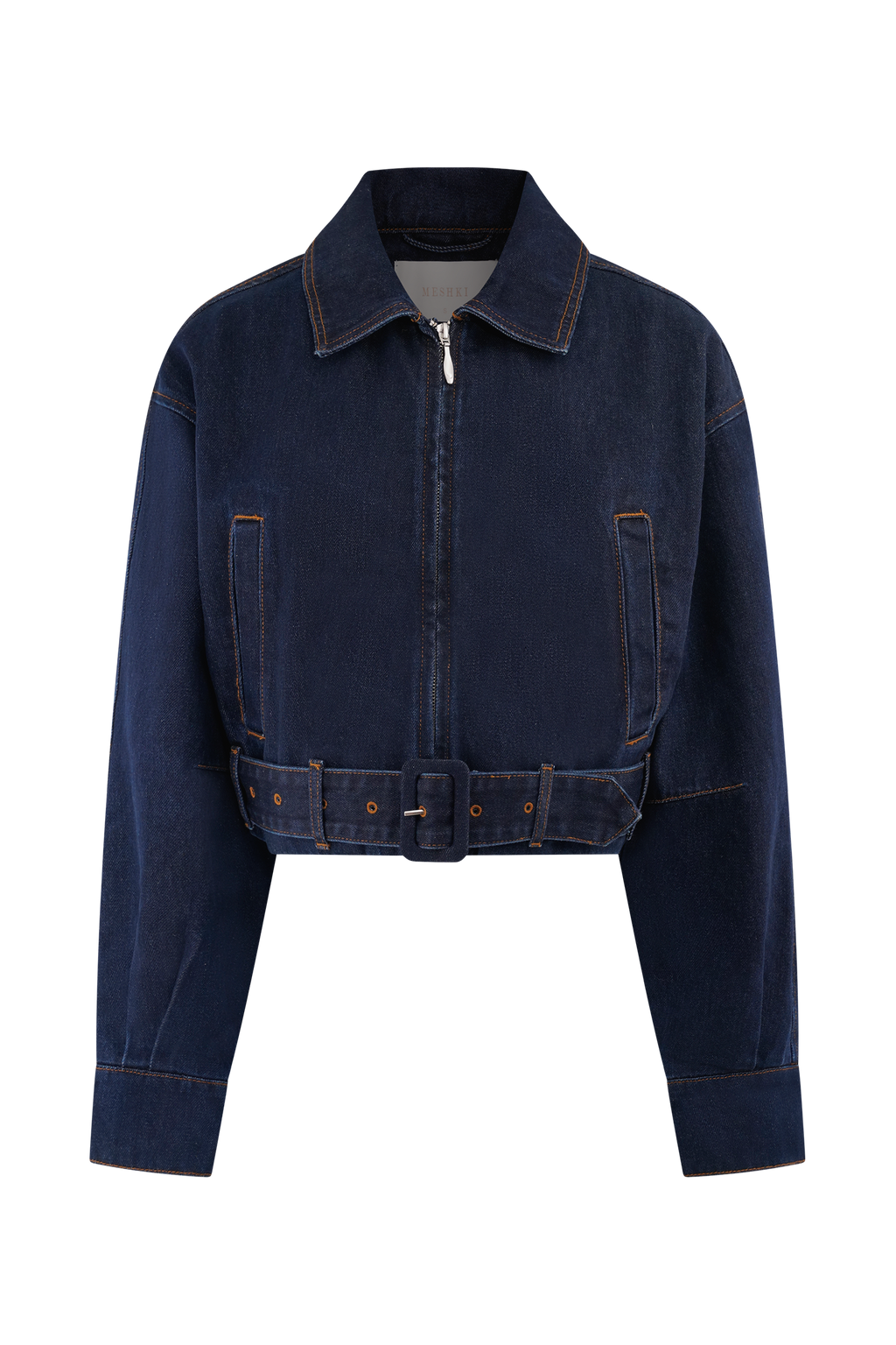 Cropped Denim Jacket - Indigo Blue