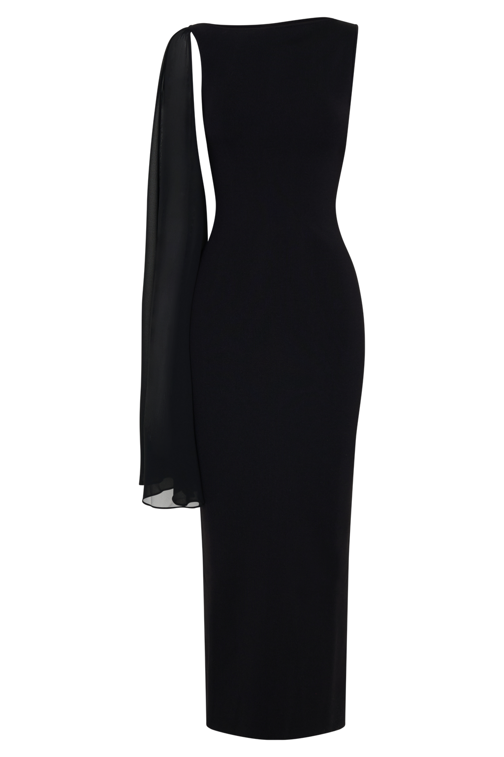 Bandage Maxi Dress With Chiffon - Black