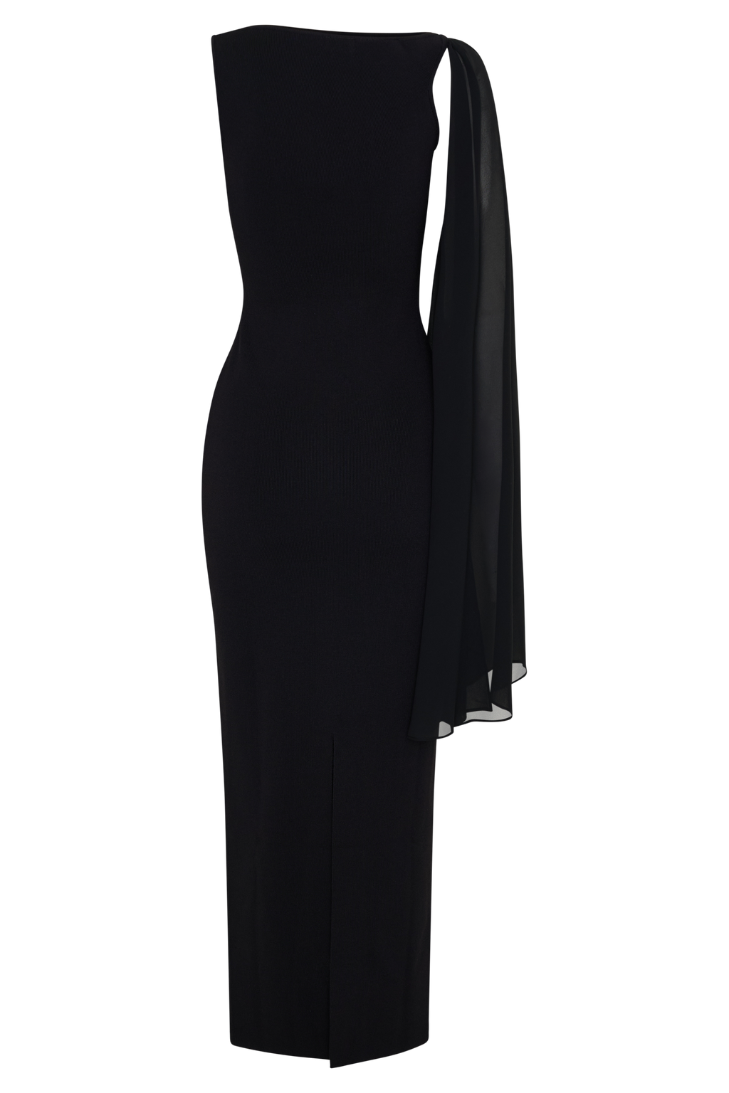 Bandage Maxi Dress With Chiffon - Black