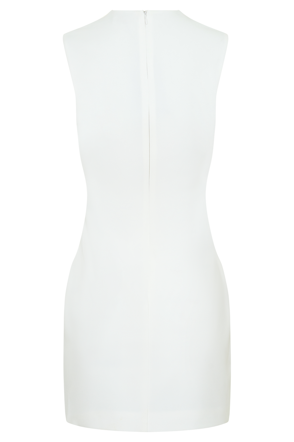 Sleeveless Stretch Crepe Mini Dress - White