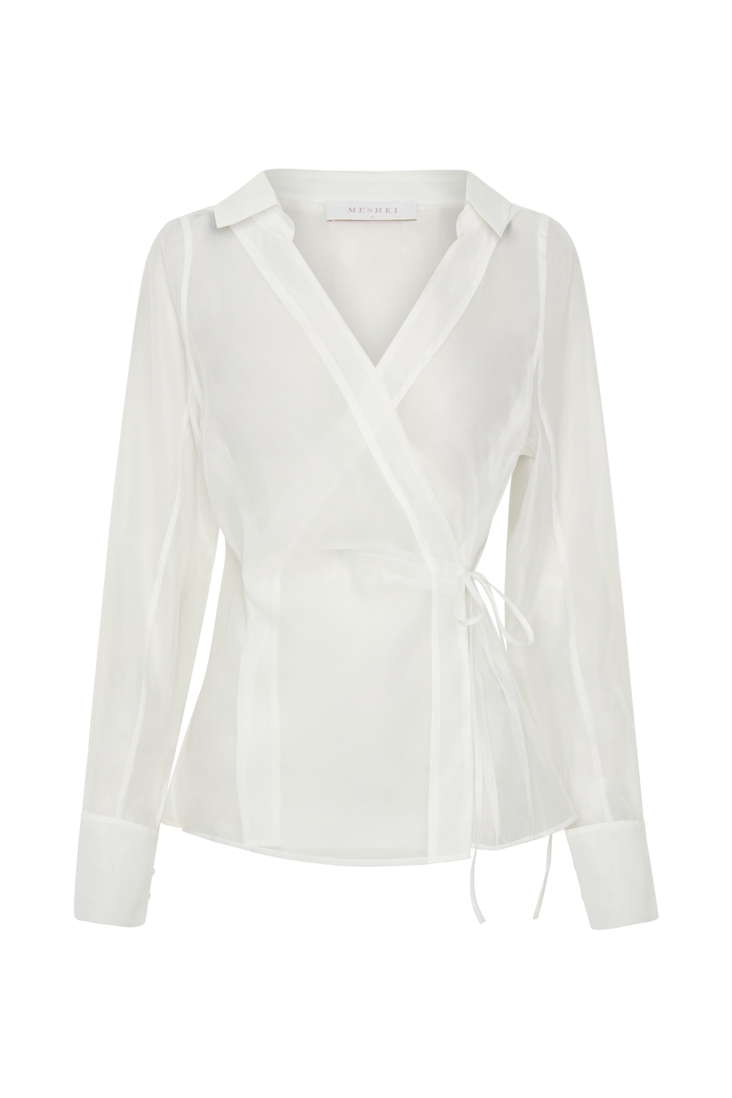 Organza Cross Over Shirt - White