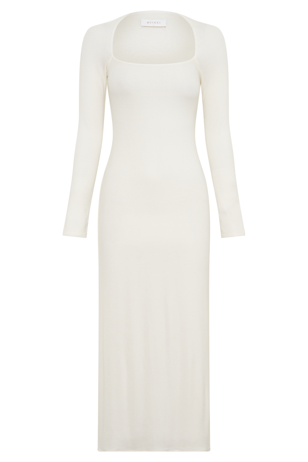 Long Sleeve Midi Dress - White