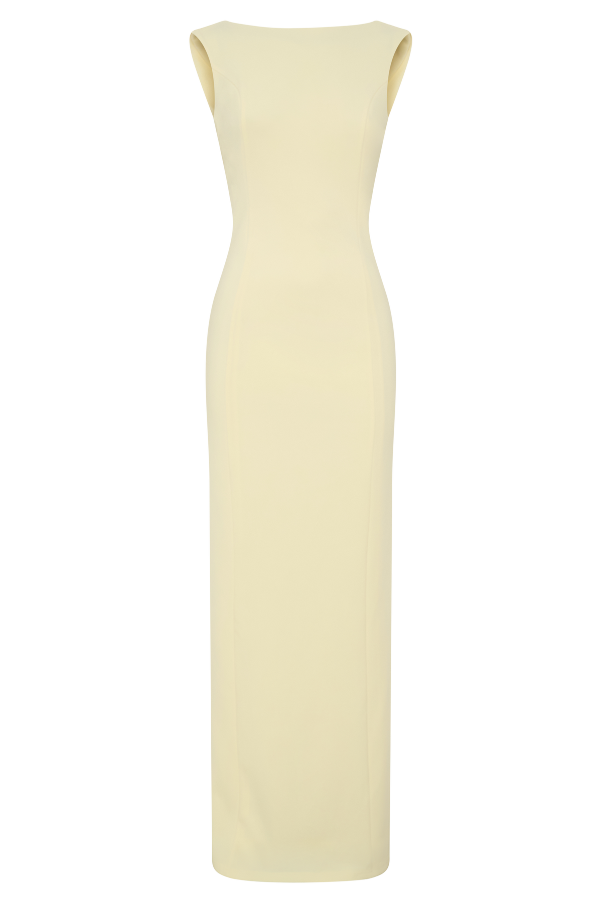 Crepe Draped Maxi Dress - Lemon