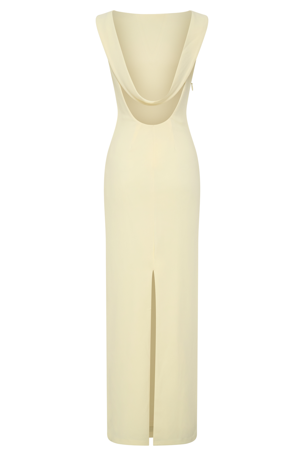 Crepe Draped Maxi Dress - Lemon
