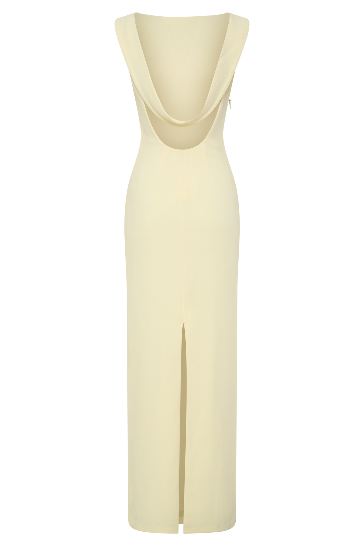 Crepe Draped Maxi Dress - Lemon