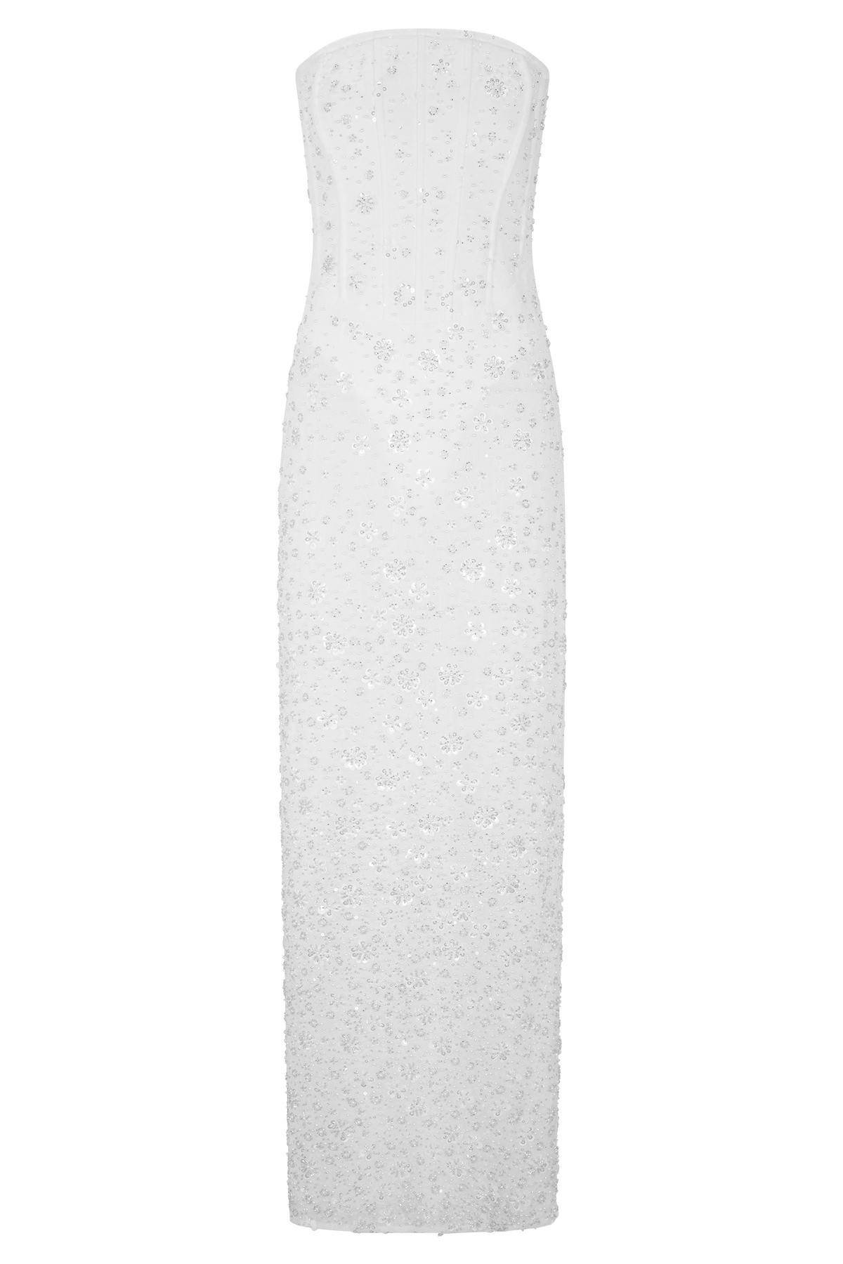Strapless Embellished Maxi Dress - Ivory
