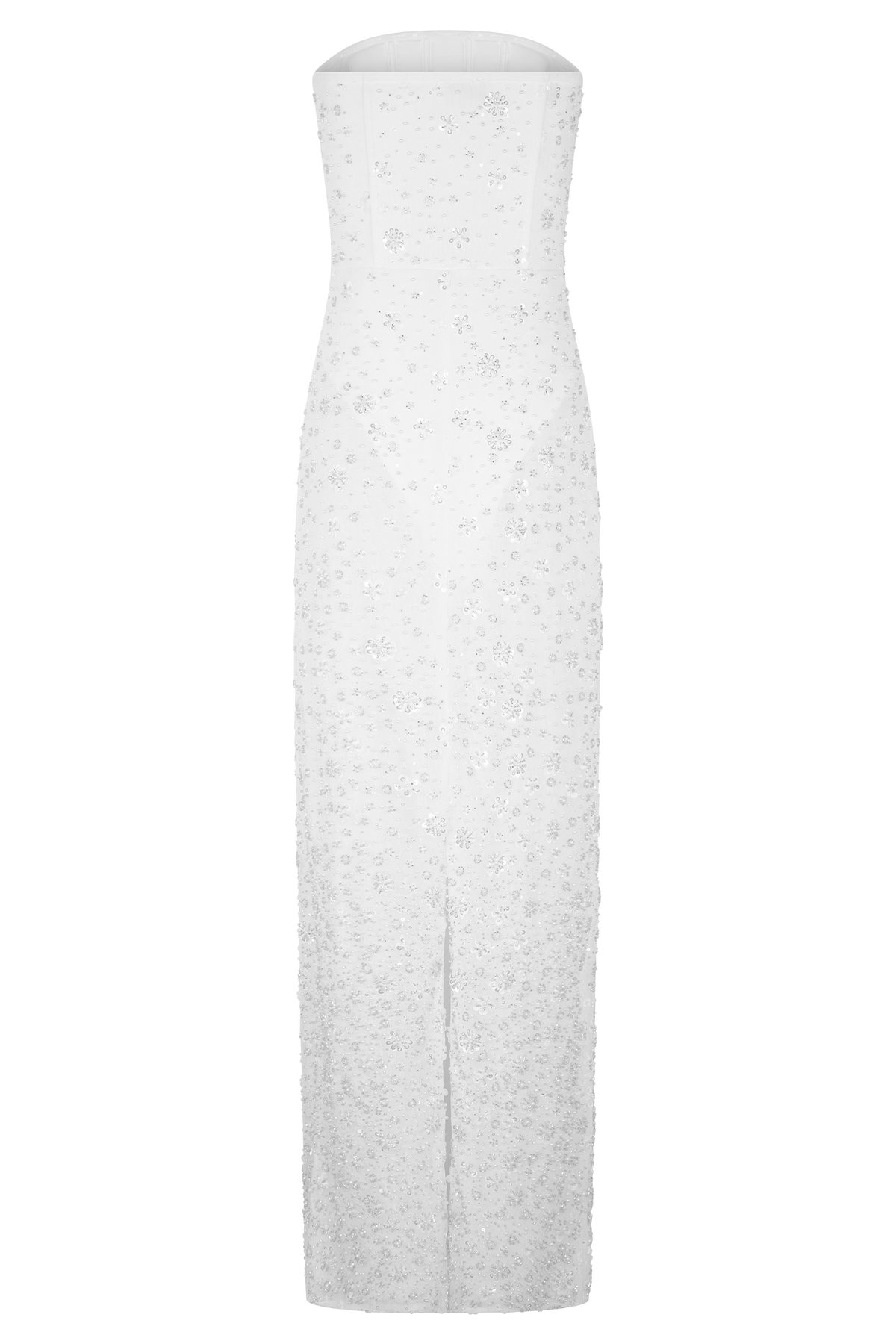 Strapless Embellished Maxi Dress - Ivory