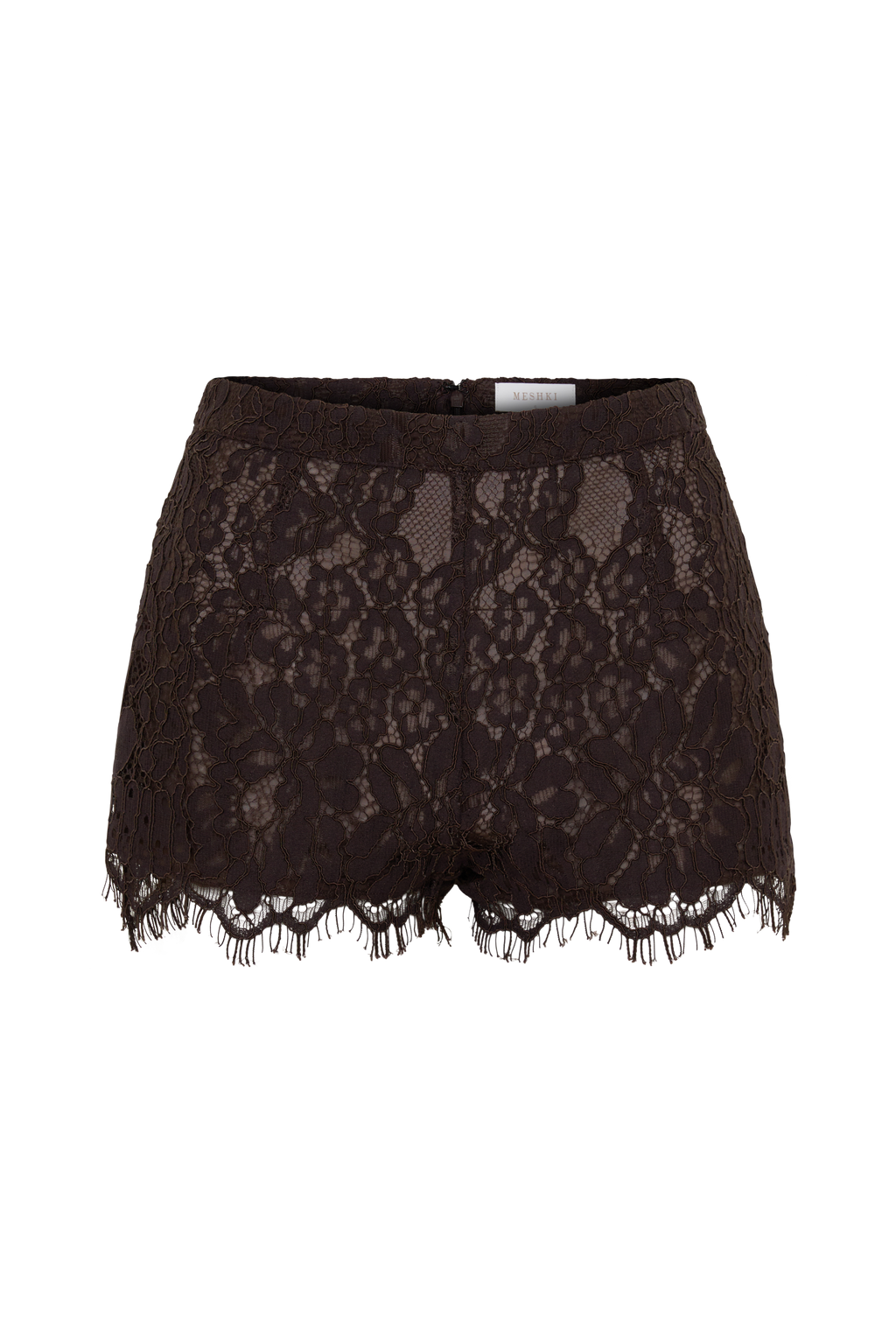 Lace Mini Shorts - Dark Chocolate
