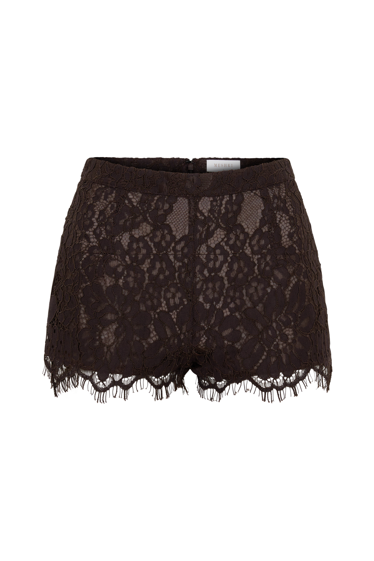 Lace Mini Shorts - Dark Chocolate