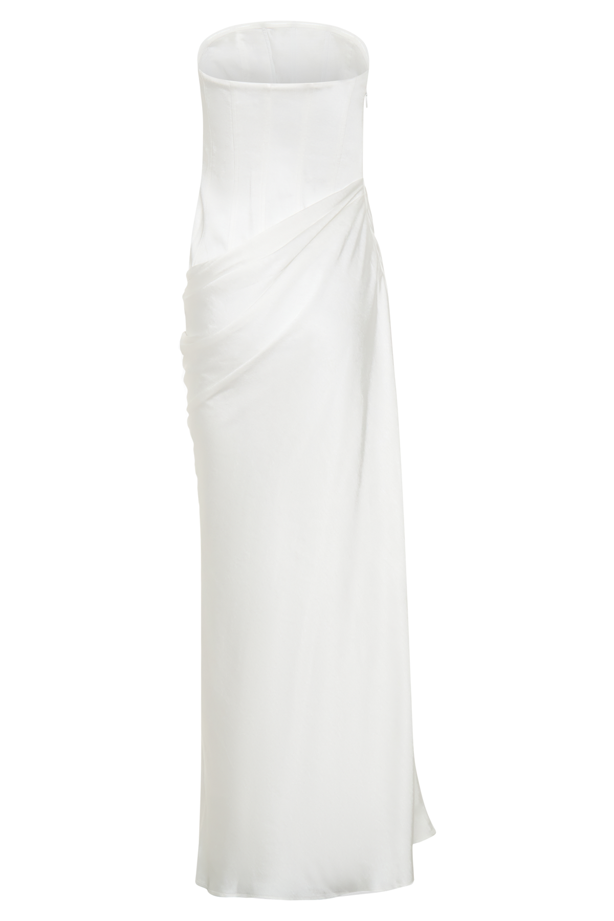 Strapless Draped Waist Maxi Dress - Ivory