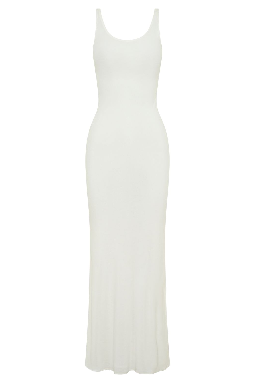 Scoop Neck Jersey Maxi Dress - White