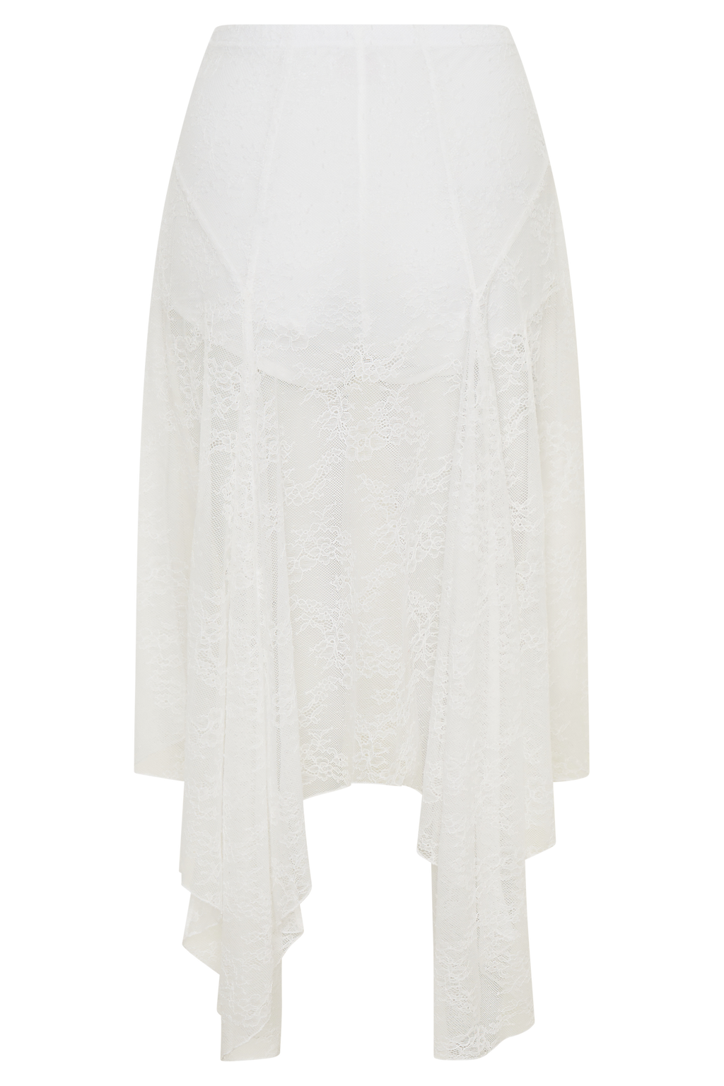 Lace Hankie Midi Skirt - Ivory