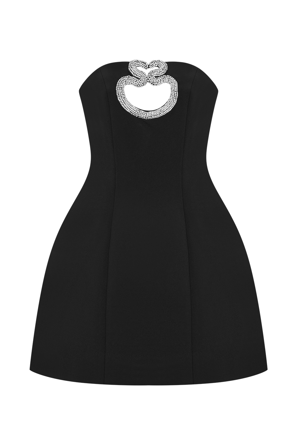 Embellished Strapless Mini Dress - Black