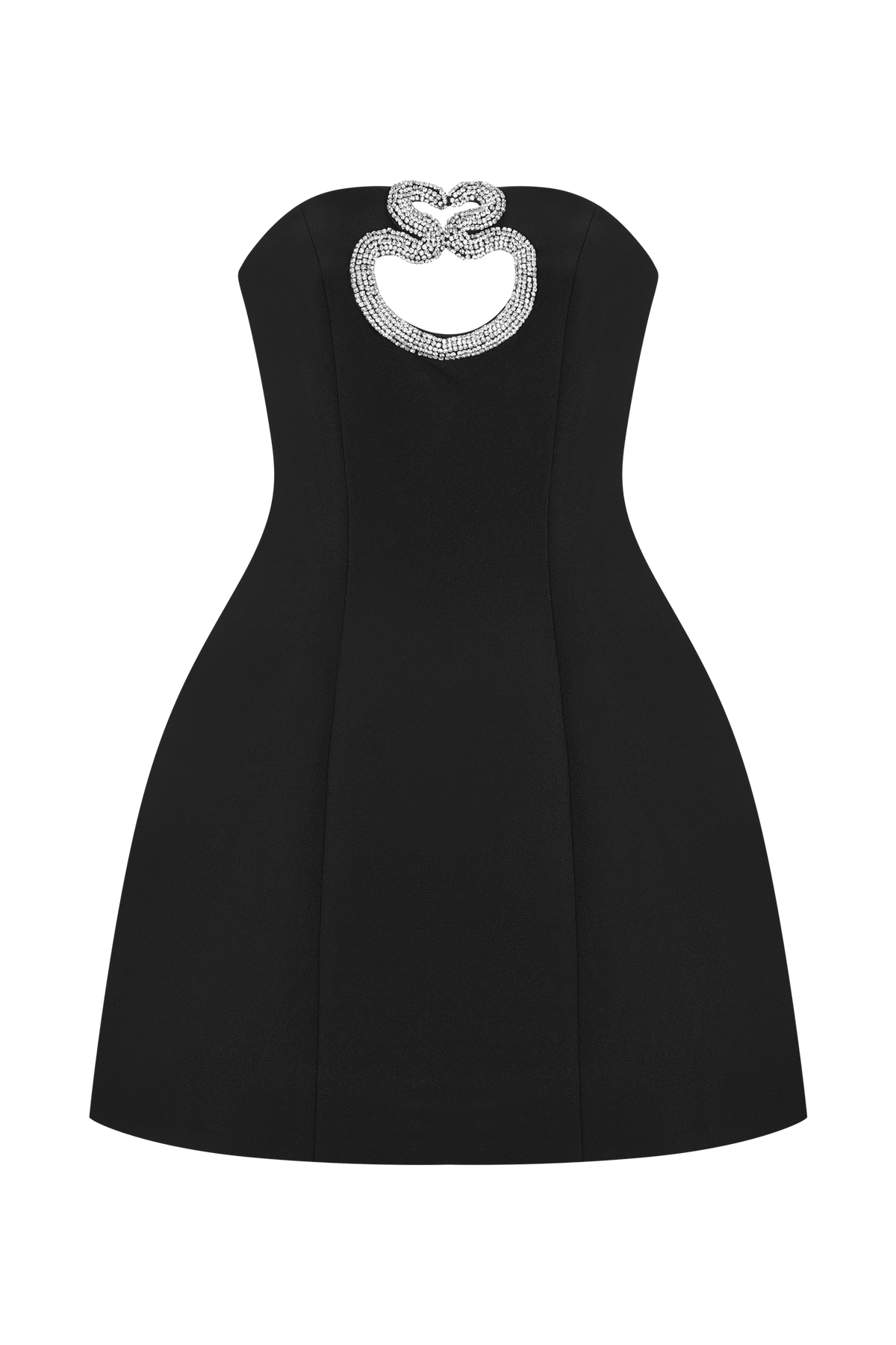 Embellished Strapless Mini Dress - Black