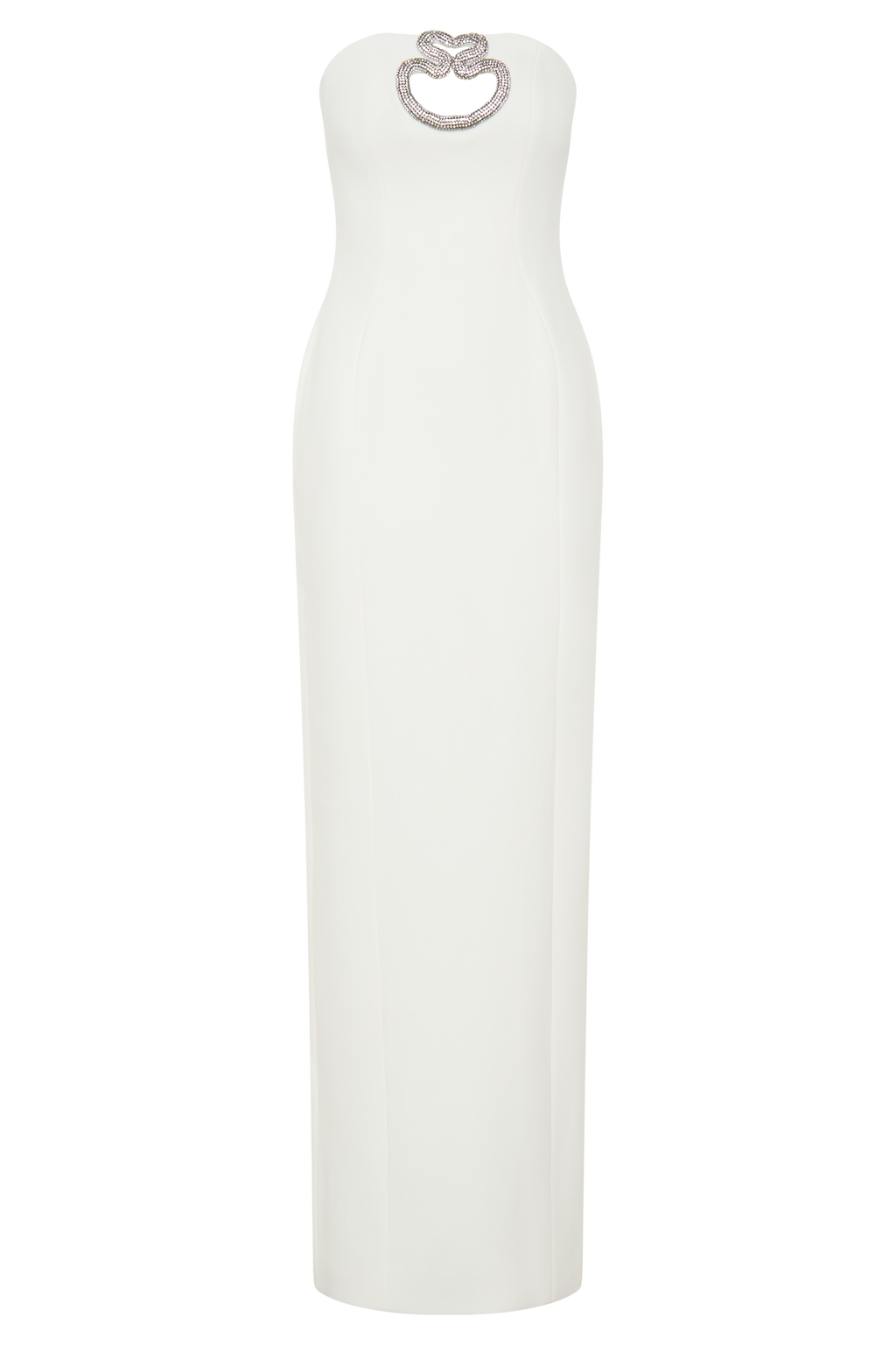 Embellished Strapless Maxi Dress - White