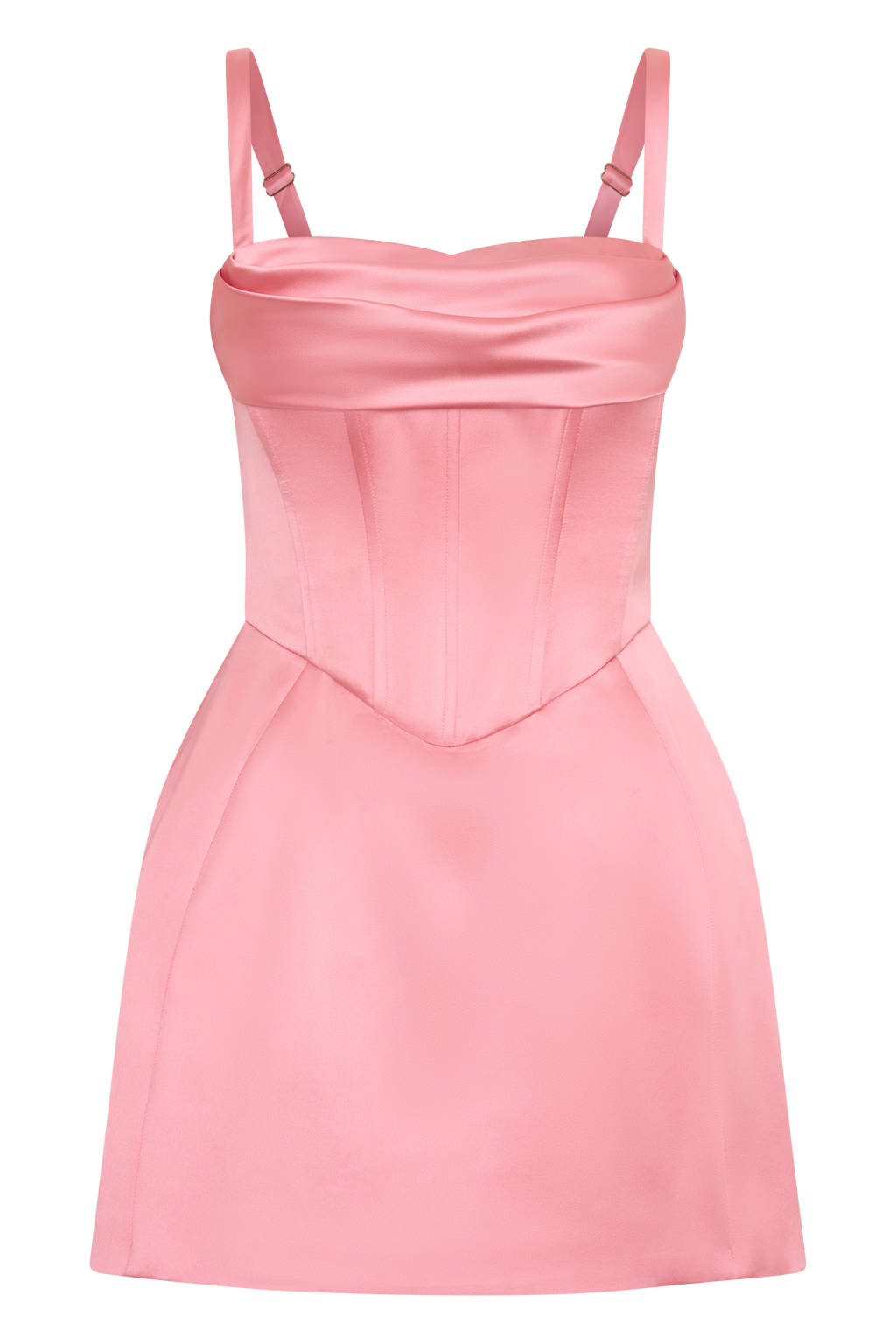 Satin Corset Mini Dress - Pink