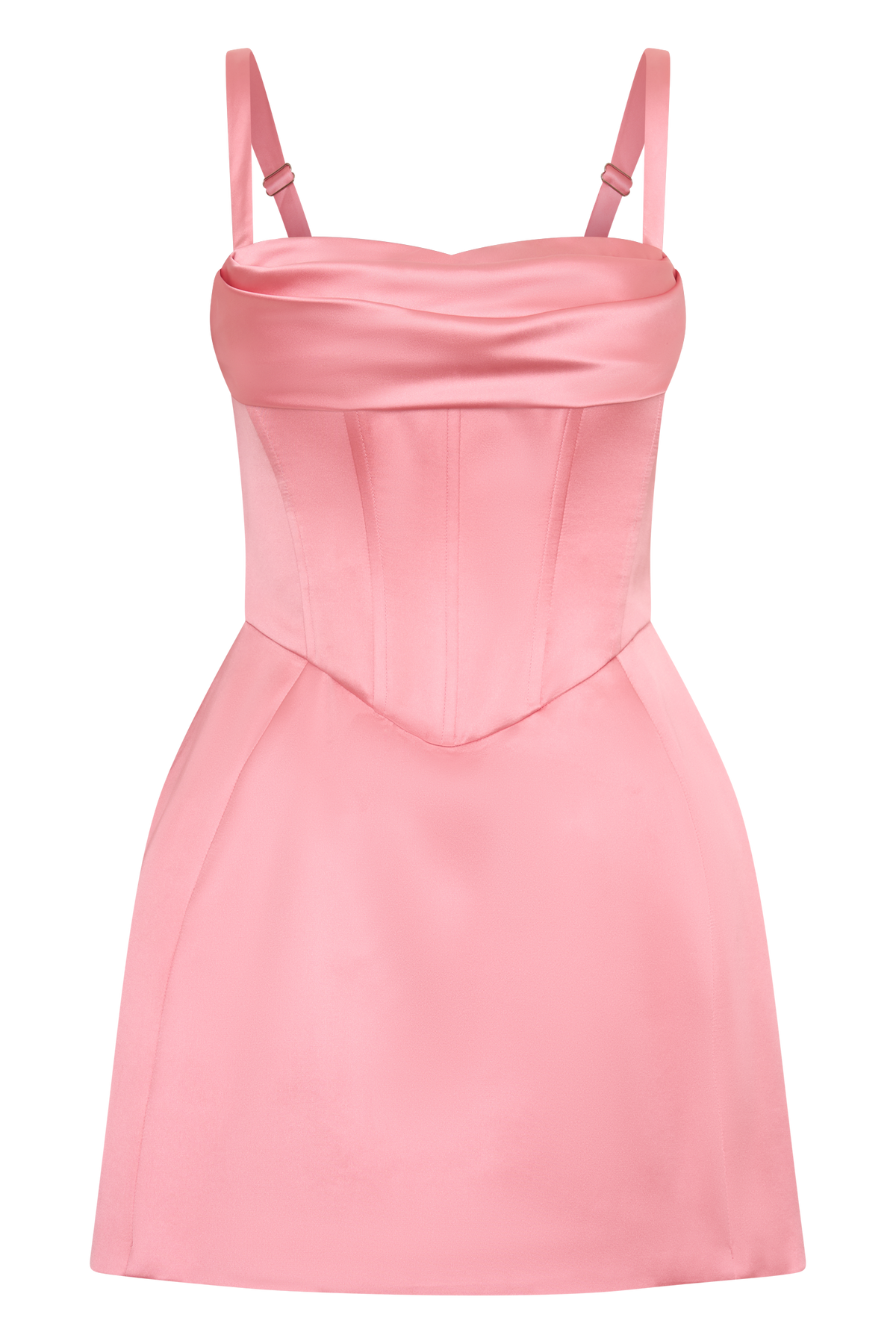 Satin Corset Mini Dress - Pink