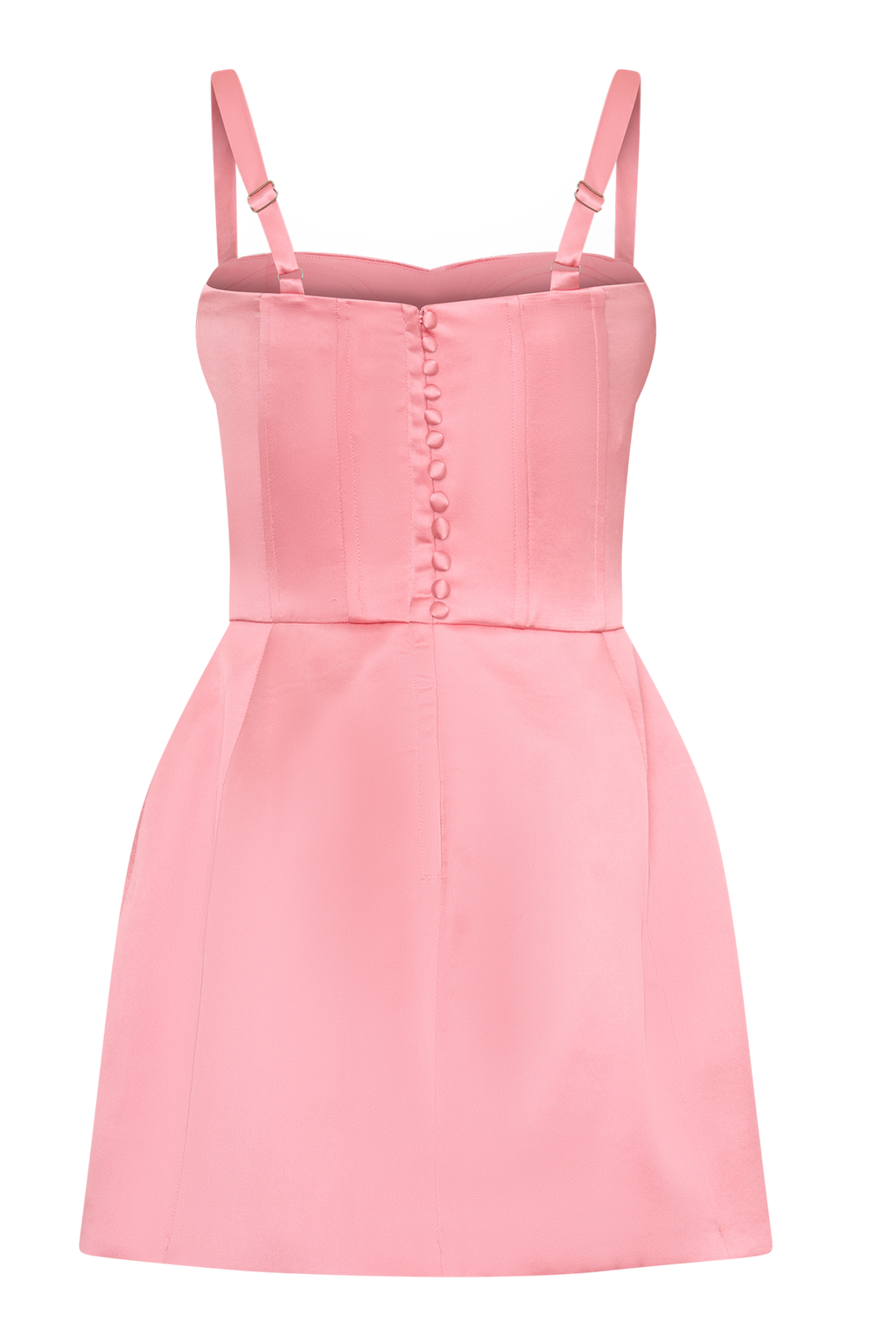 Satin Corset Mini Dress - Pink