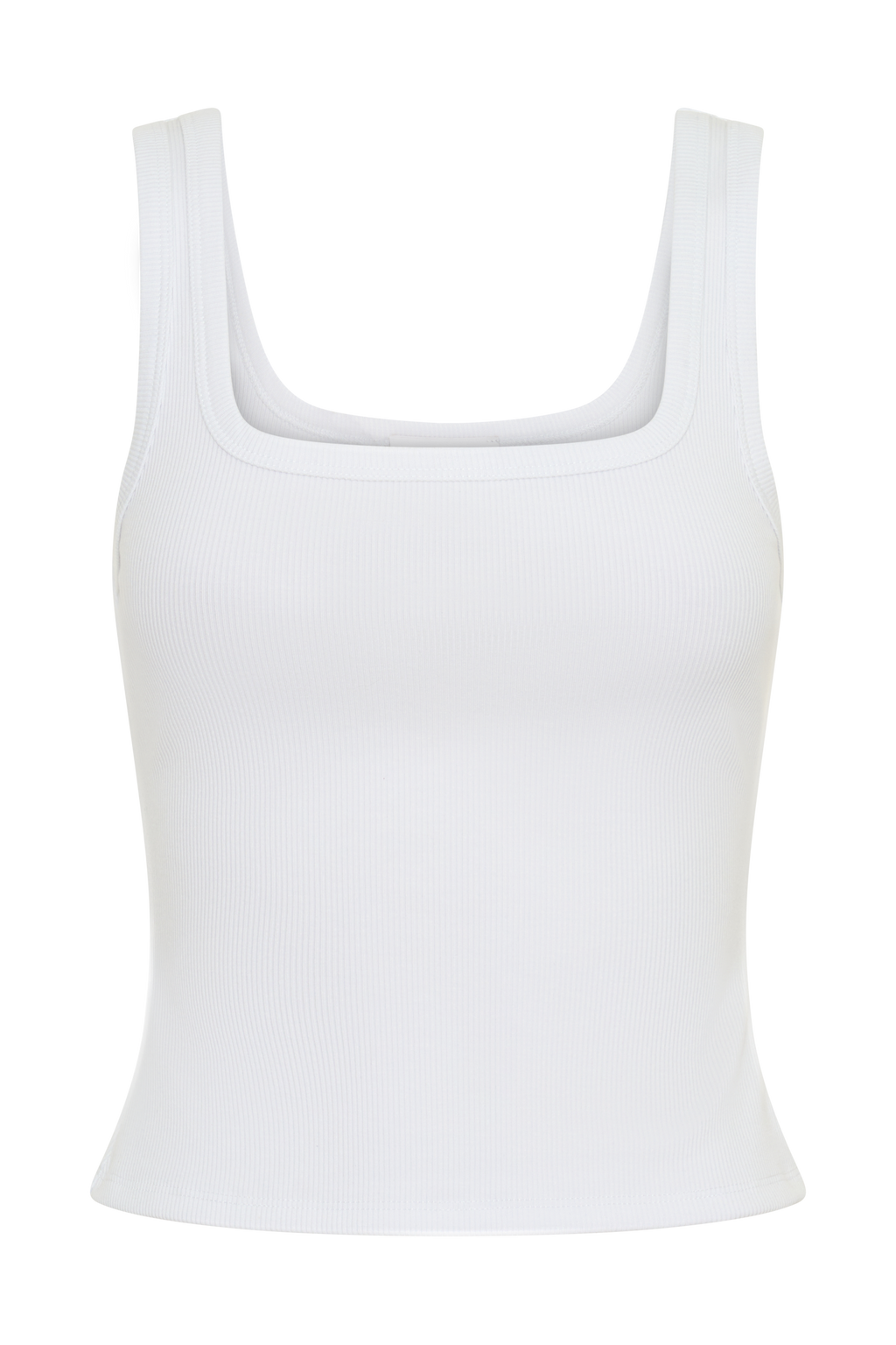 Square Neck Tank - White