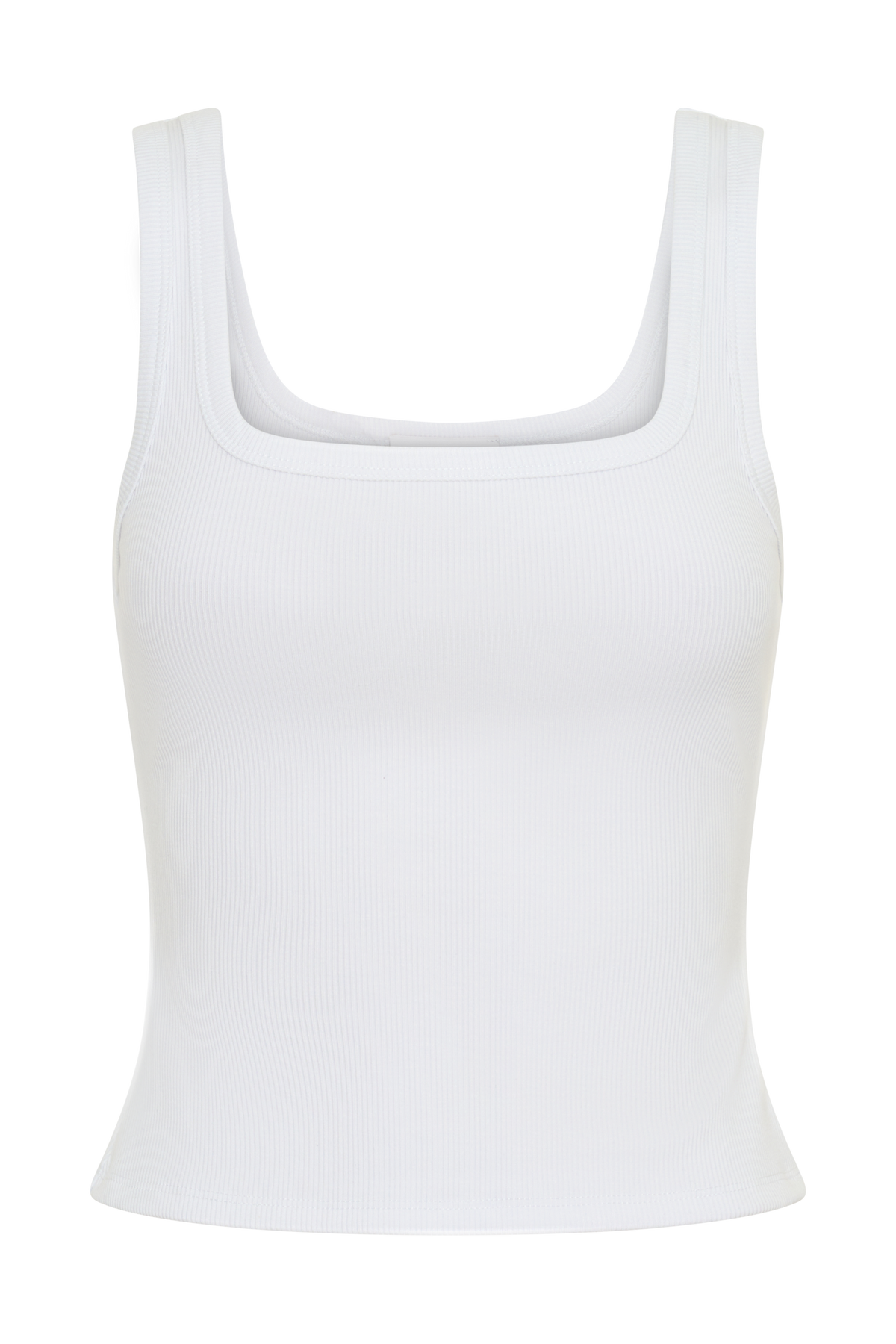 Square Neck Tank - White