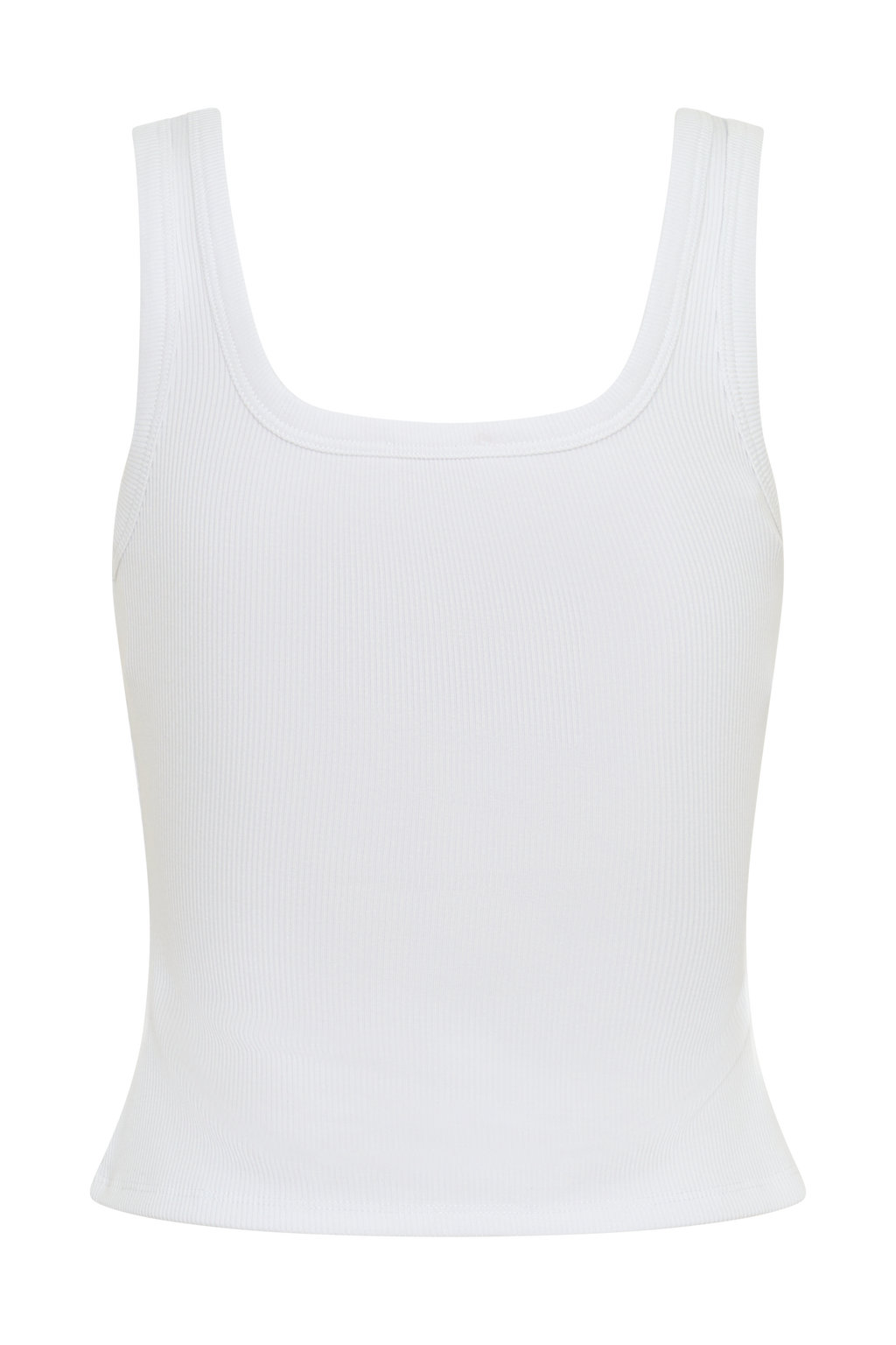Square Neck Tank - White