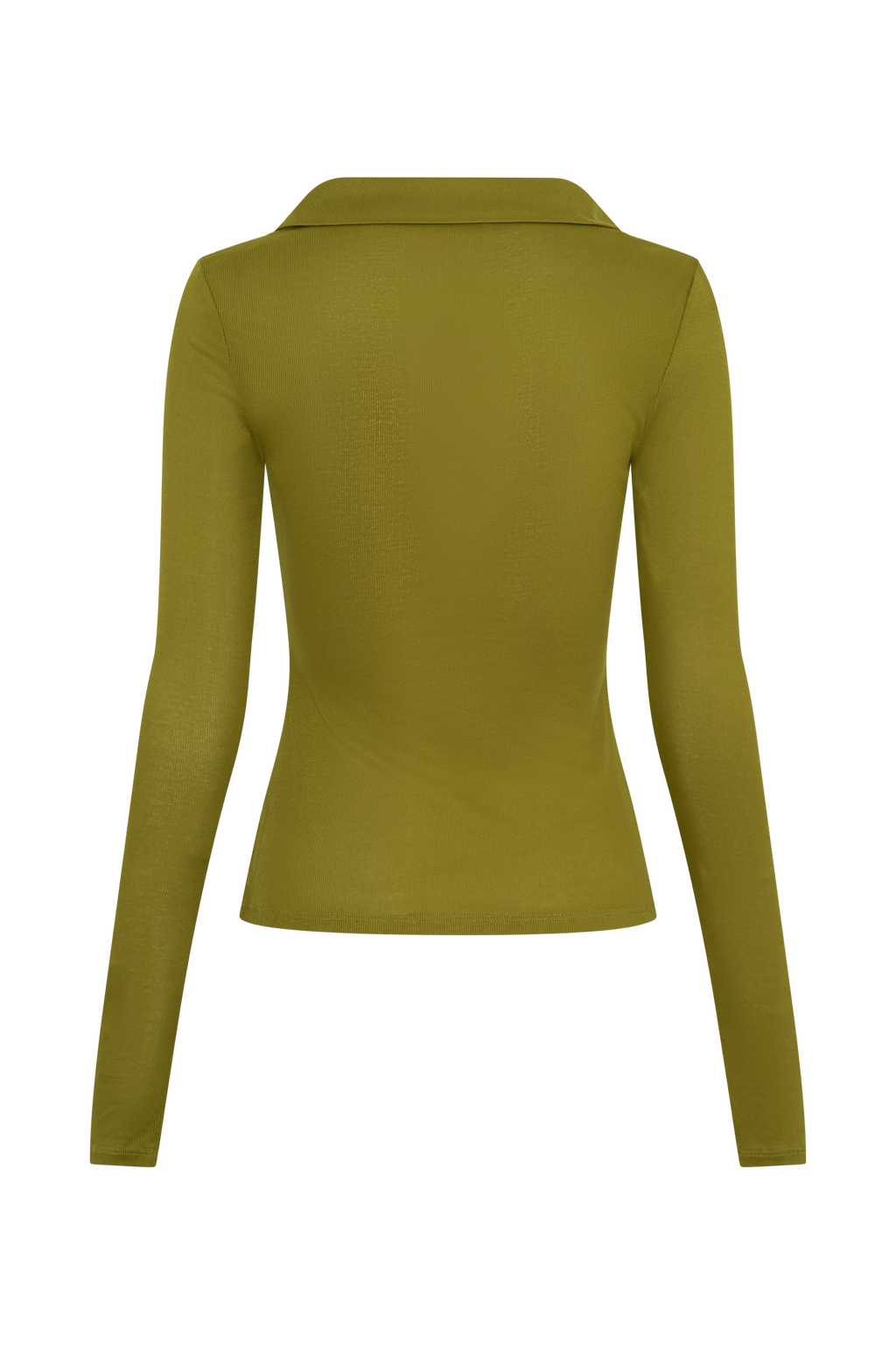 Collared Long Sleeve Top - Olive