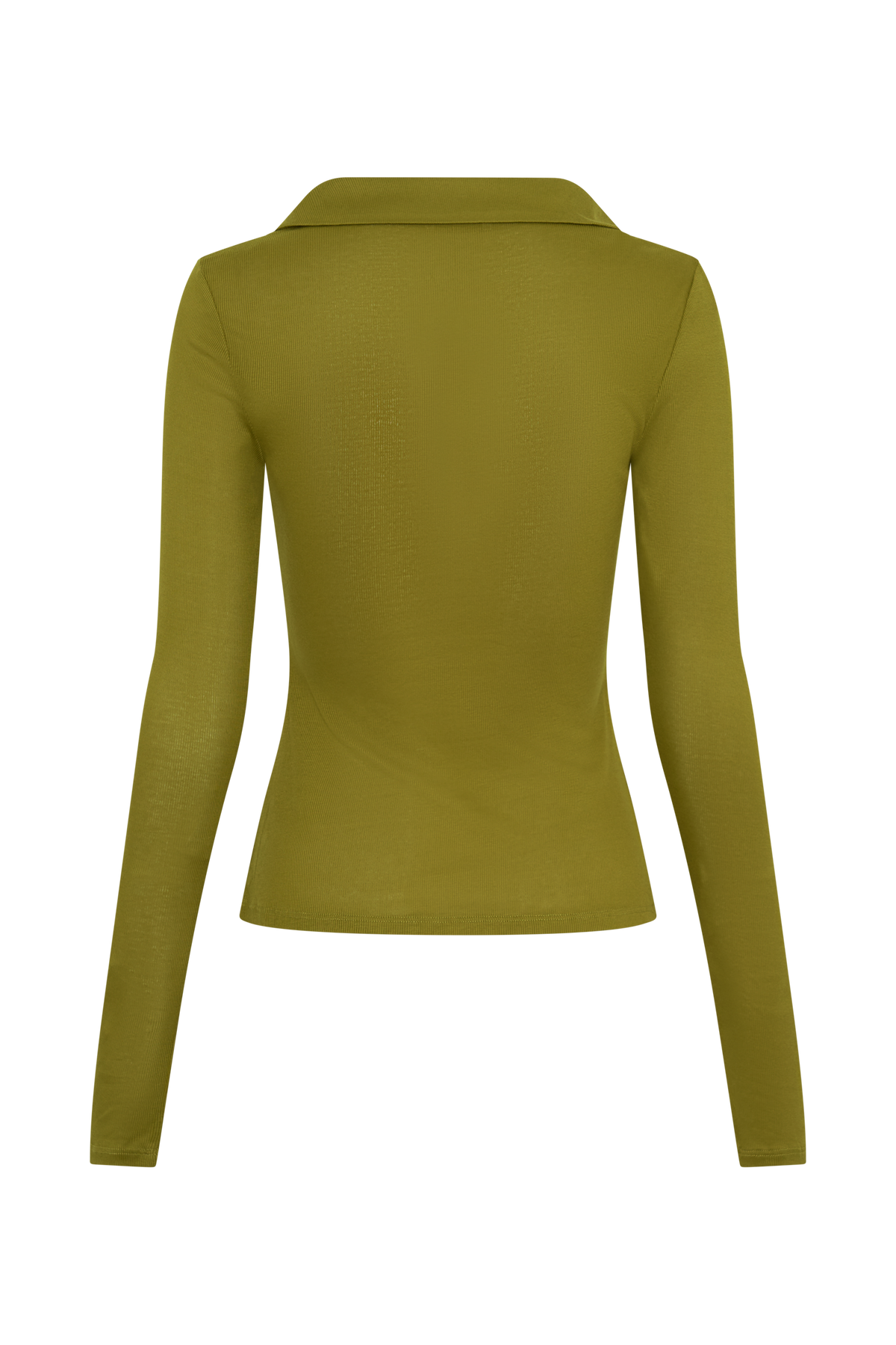 Collared Long Sleeve Top - Olive