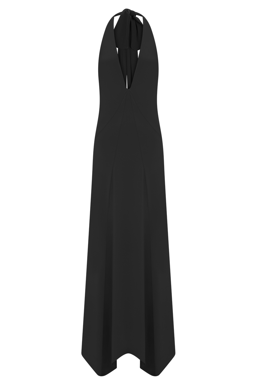 Slinky Maxi Dress With Scarf - Black